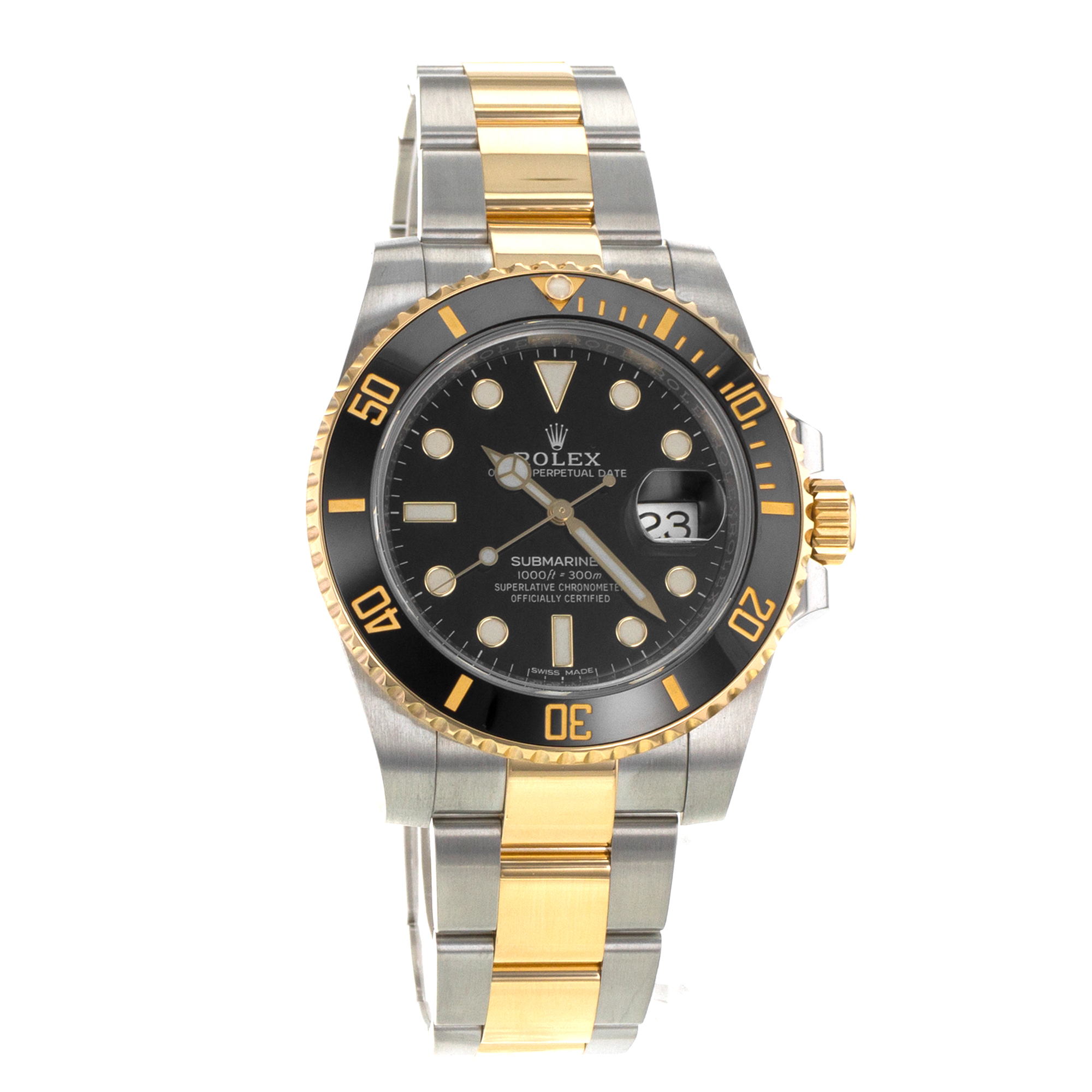 Rolex Submariner 116613LN 40mm Black Ceramic Steel Yellow Gold Mens Watch 2018 thumbnail 9