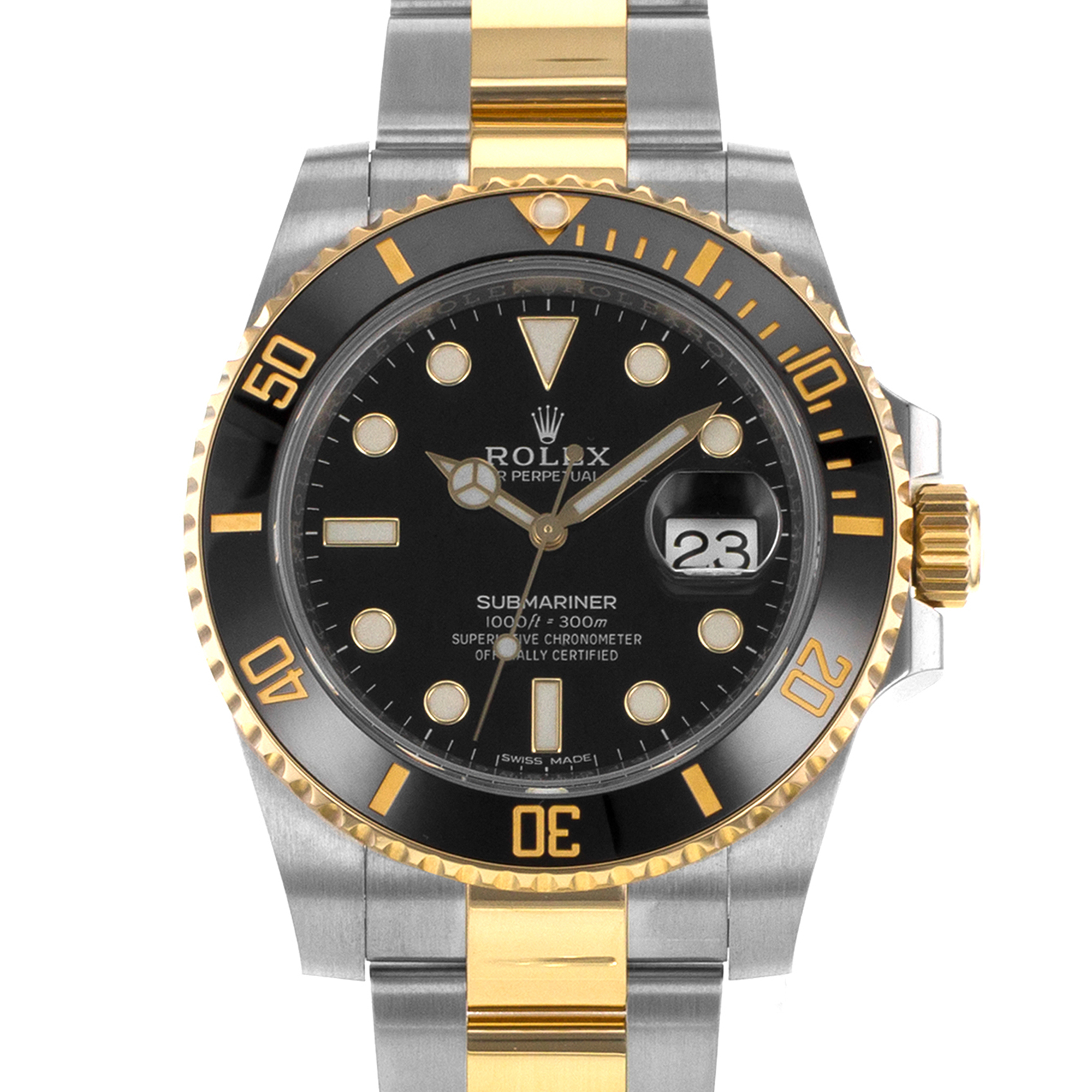 Rolex Submariner 116613LN 40mm Black Ceramic Steel Yellow Gold Mens Watch 2018 thumbnail 1