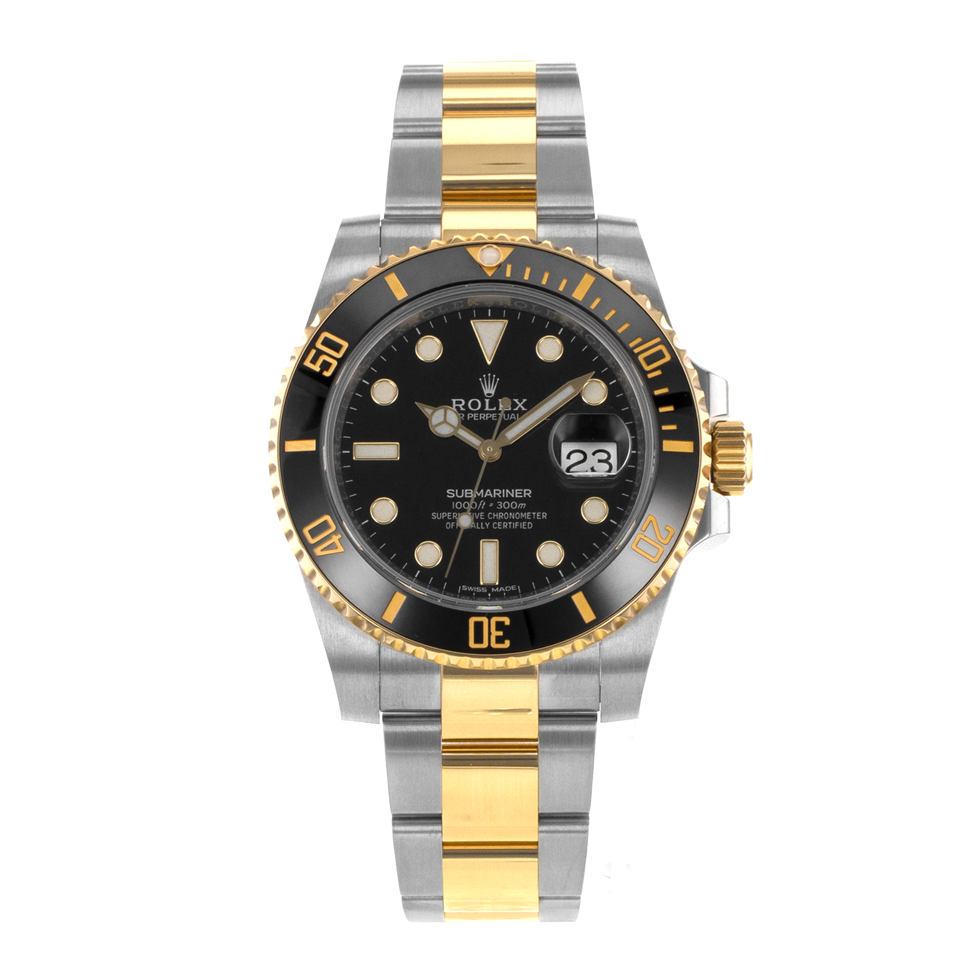 Rolex Submariner 116613LN 40mm Black Ceramic Steel Yellow Gold Mens Watch 2018 thumbnail 2