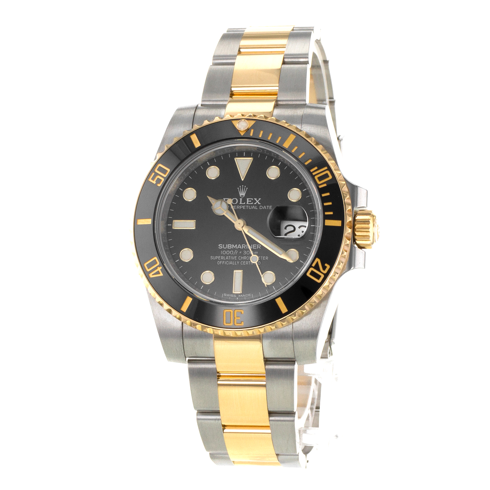 Rolex Submariner 116613LN 40mm Black Ceramic Steel Yellow Gold Mens Watch 2018 thumbnail 4