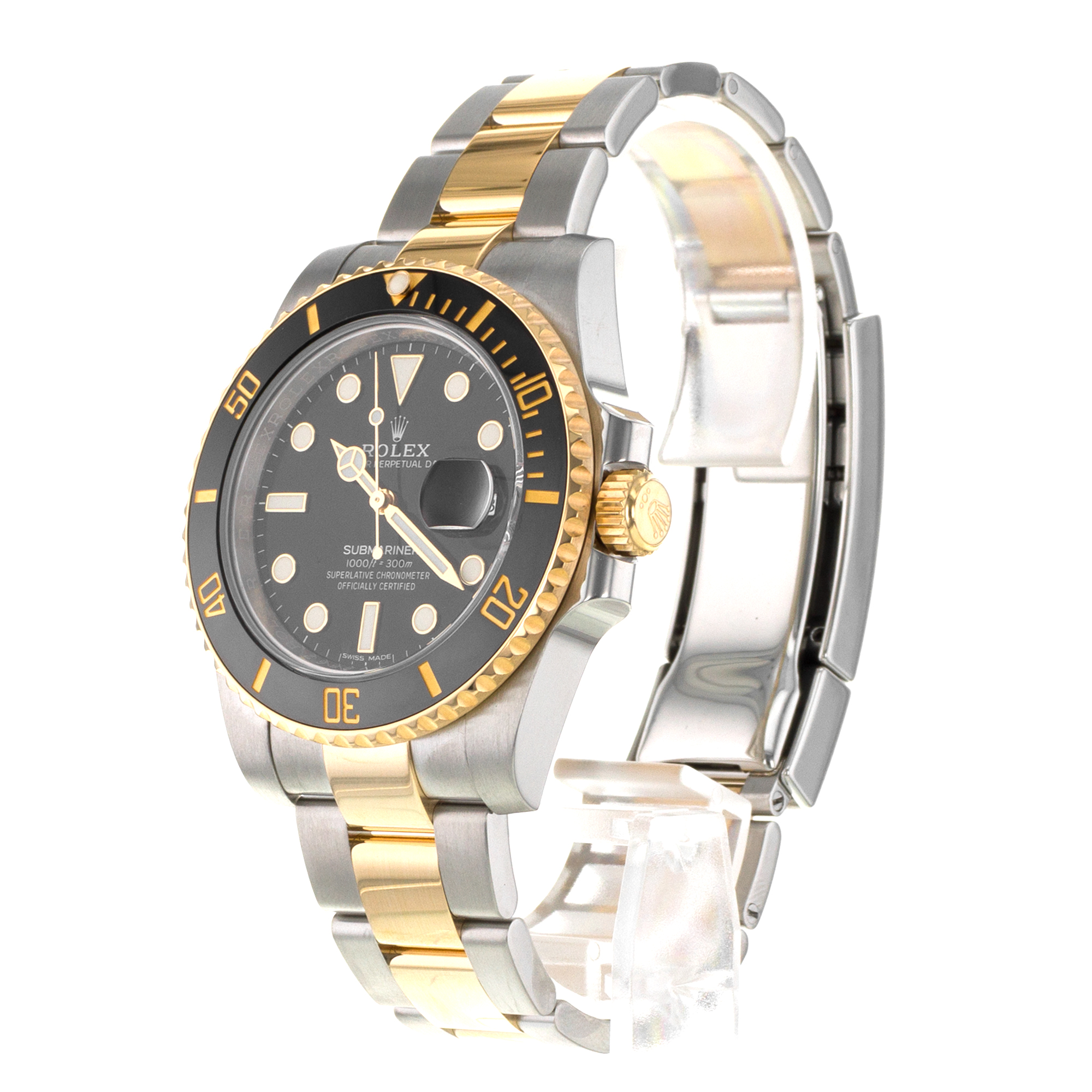 Rolex Submariner 116613LN 40mm Black Ceramic Steel Yellow Gold Mens Watch 2018 thumbnail 5