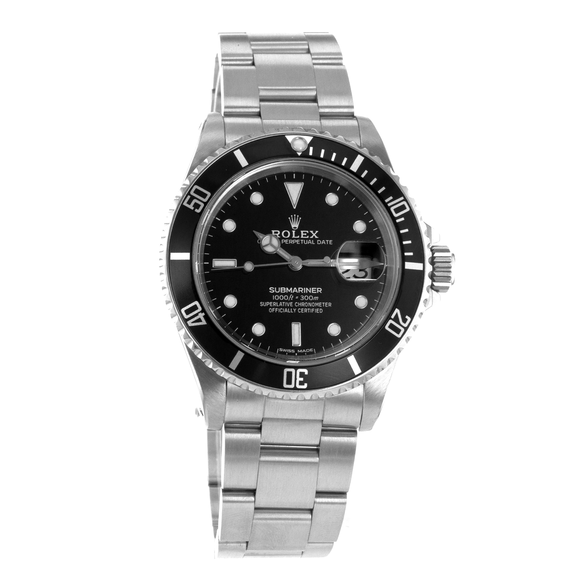Rolex Submariner 16610 40mm Black Diver Stainless Steel Oyster Mens Watch 1989 thumbnail 9