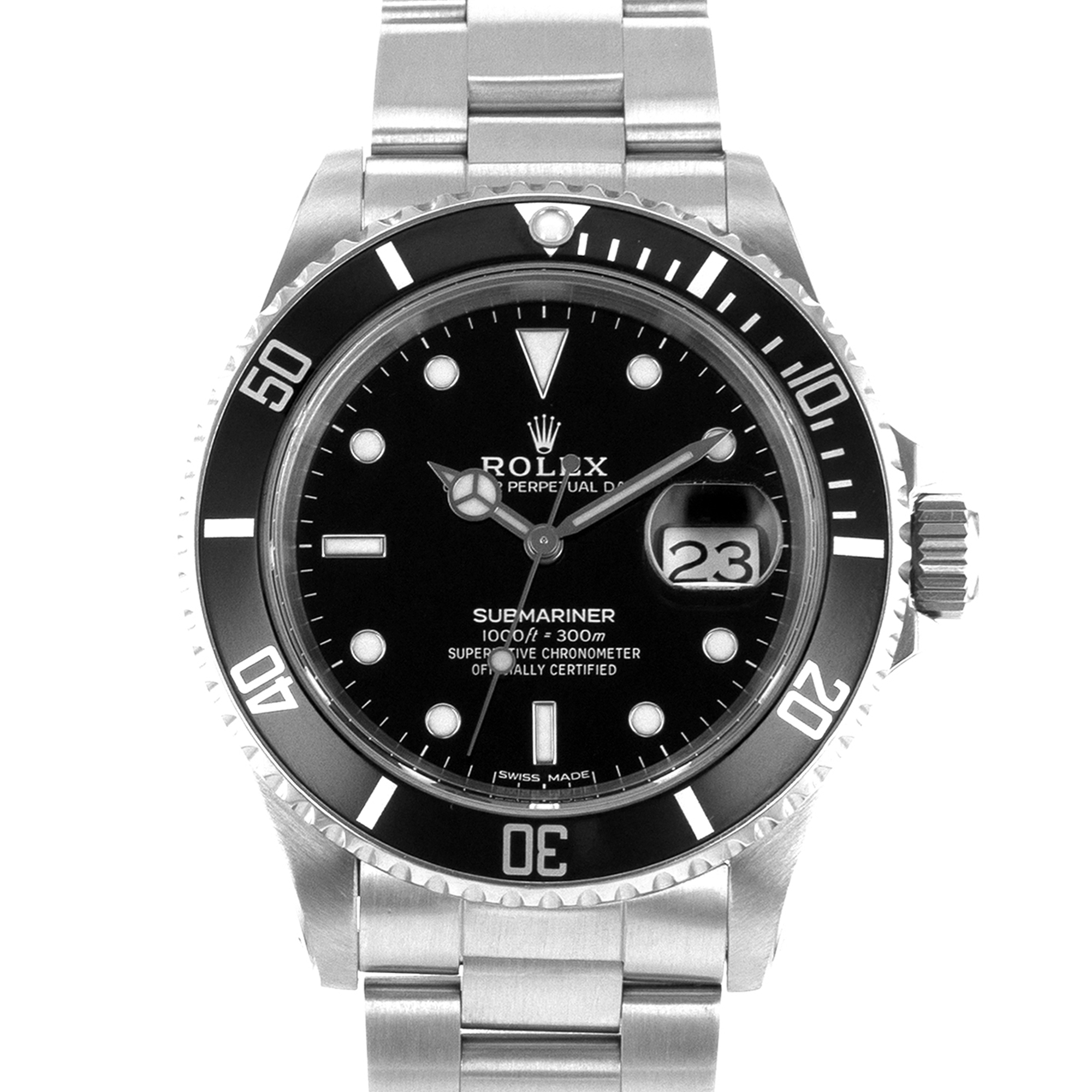 Rolex Submariner 16610 40mm Black Diver Stainless Steel Oyster Mens Watch 1989 thumbnail 1