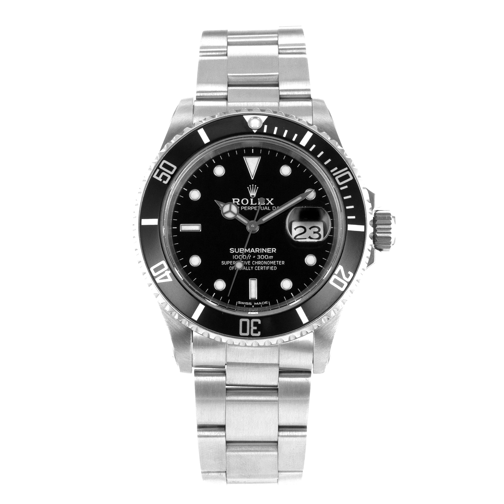 Rolex Submariner 16610 40mm Black Diver Stainless Steel Oyster Mens Watch 1989 thumbnail 2