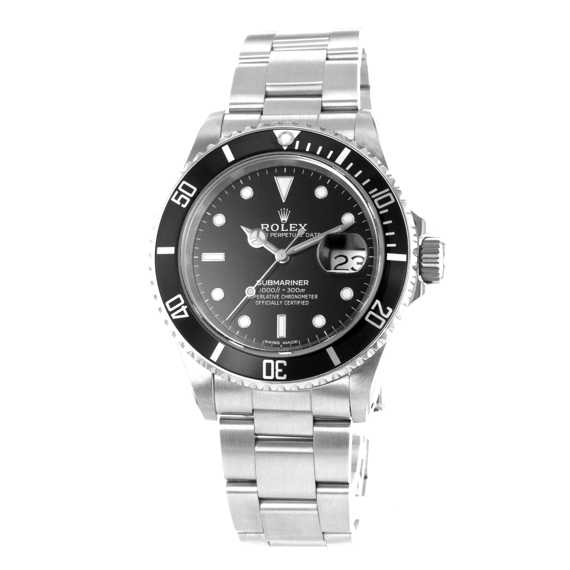 Rolex Submariner 16610 40mm Black Diver Stainless Steel Oyster Mens Watch 1989 thumbnail 4
