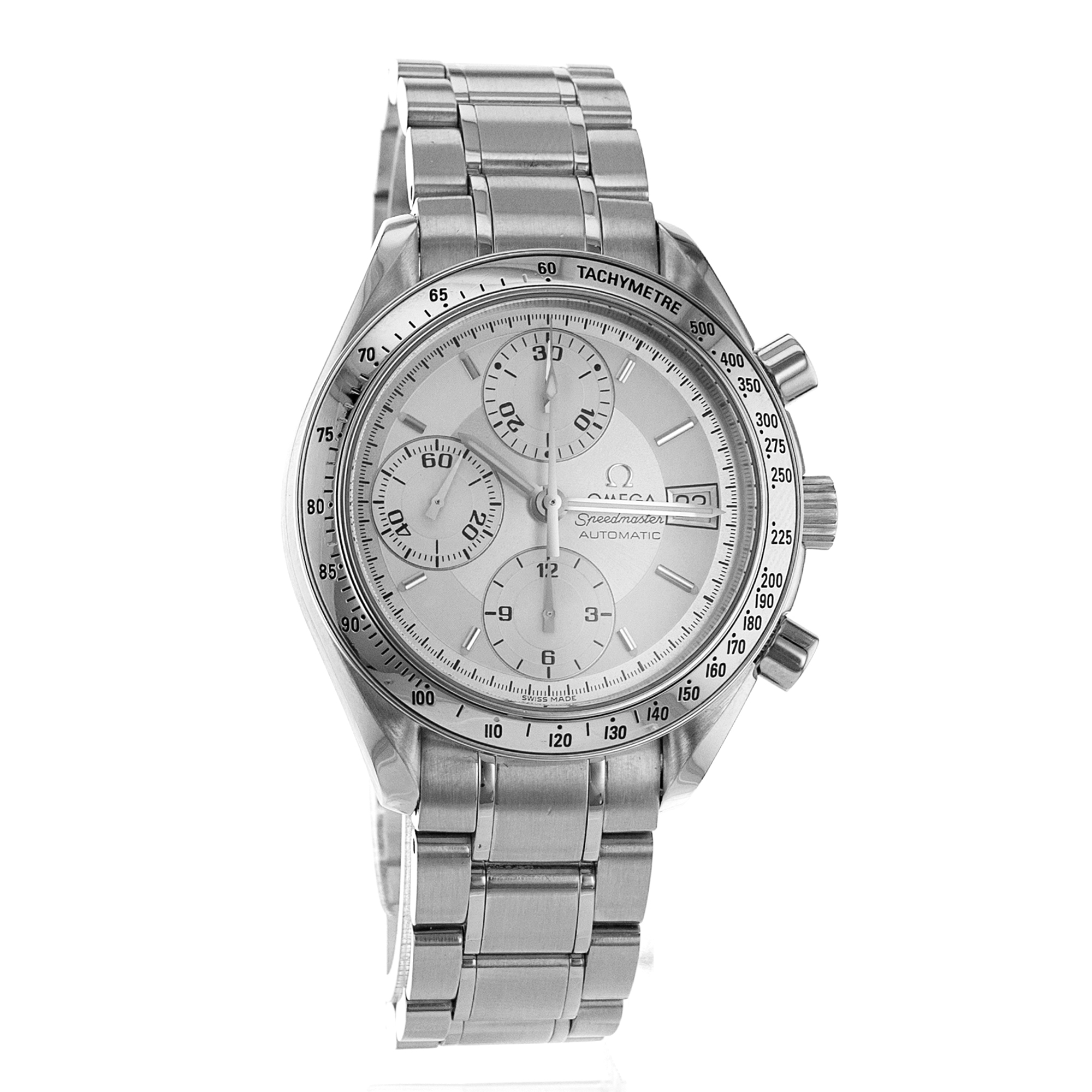 Omega Speedmaster Date 3513.30 39mm White Chronograph Steel Mens Watch 2000 thumbnail 8