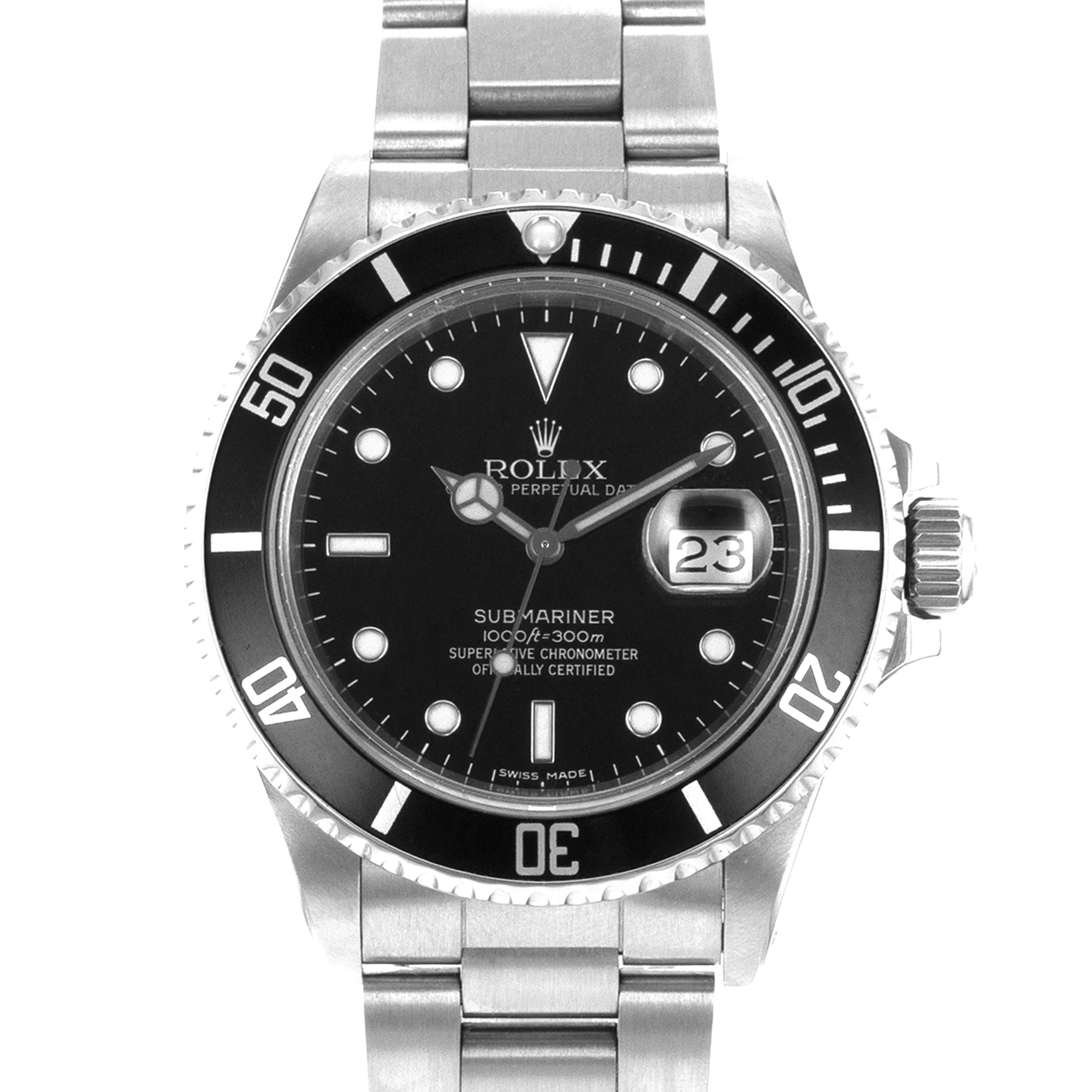 Rolex Submariner 16800 40mm Black Vintage Steel Oyster Mens Watch Circa 1987 thumbnail 1