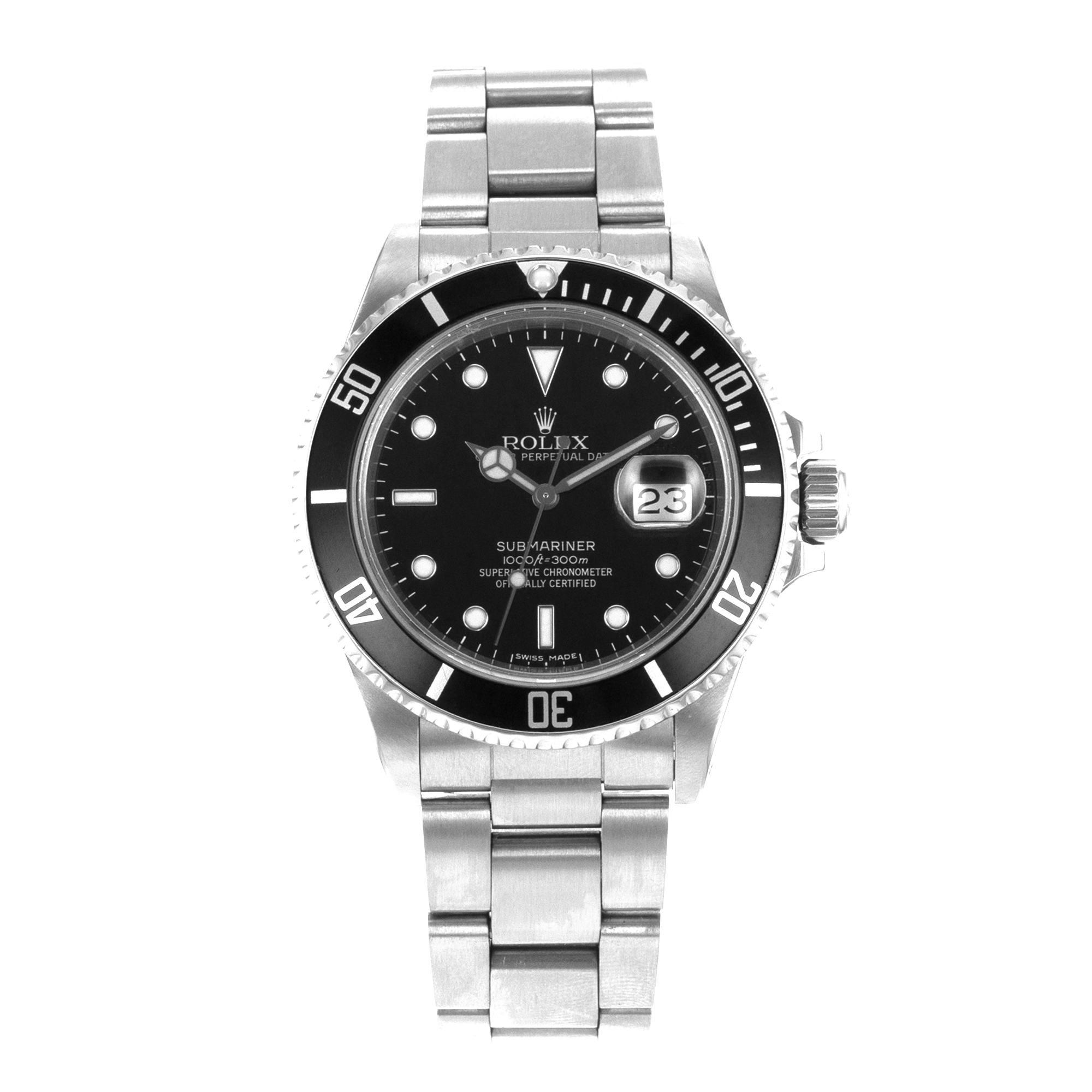 Rolex Submariner 16800 40mm Black Vintage Steel Oyster Mens Watch Circa 1987 thumbnail 2