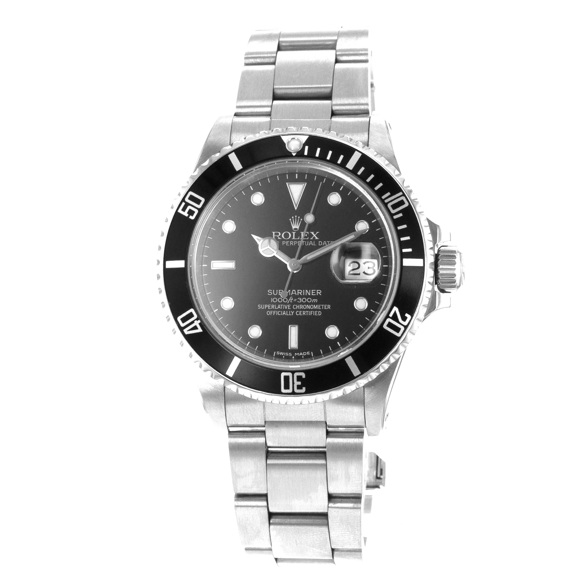 Rolex Submariner 16800 40mm Black Vintage Steel Oyster Mens Watch Circa 1987 thumbnail 3