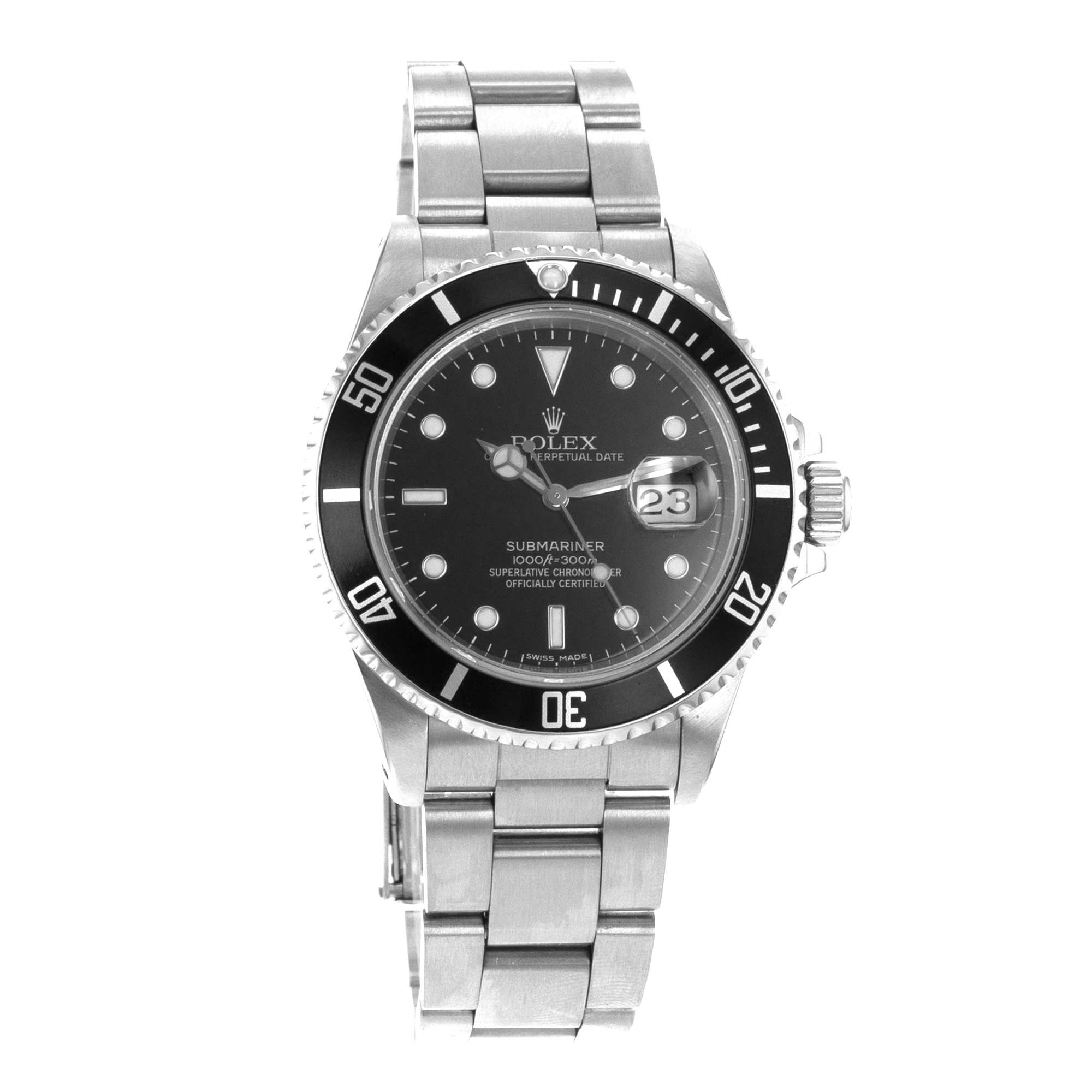 Rolex Submariner 16800 40mm Black Vintage Steel Oyster Mens Watch Circa 1987 thumbnail 8