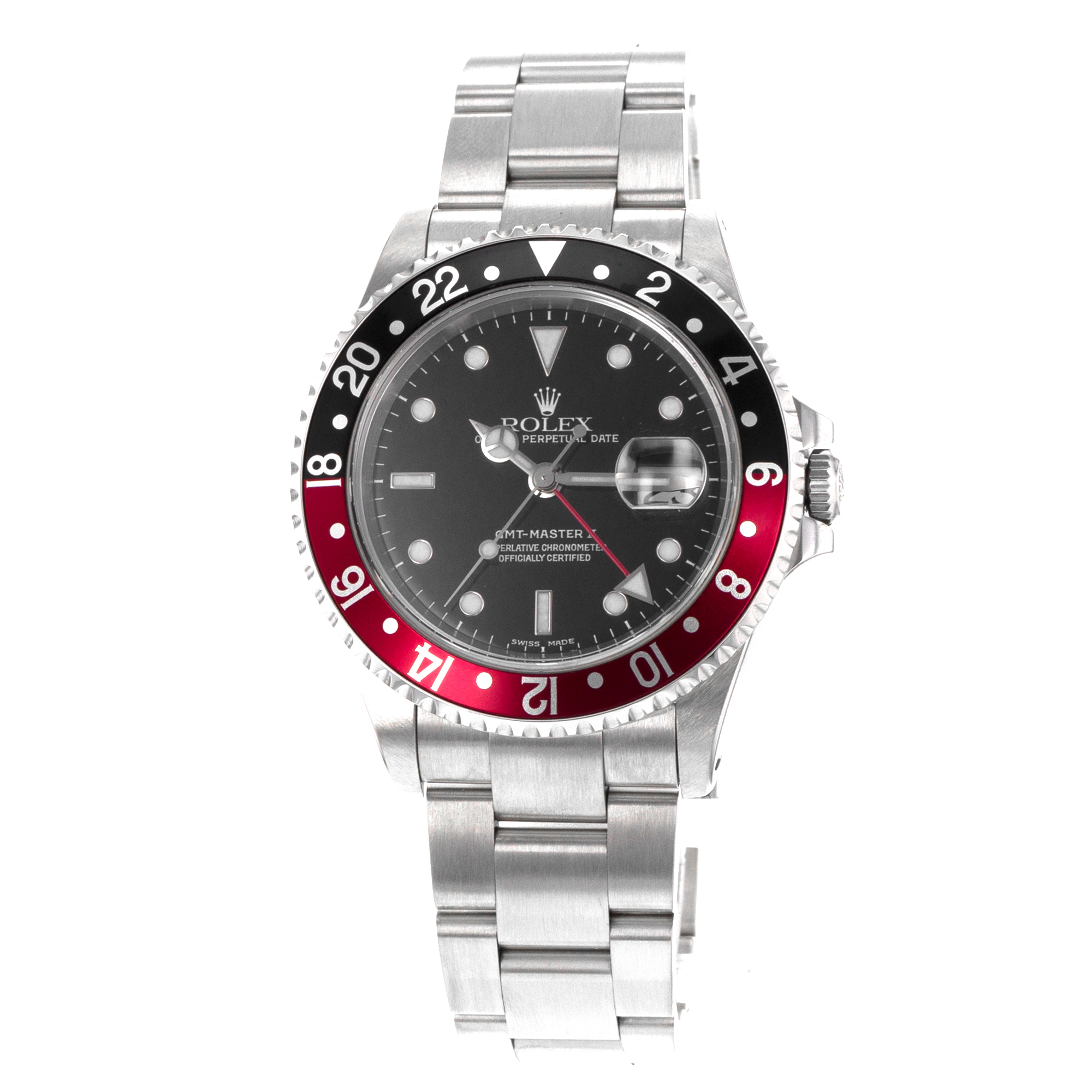 Rolex GMT-Master II 16710 40mm Coke Black Red Steel Oyster Mens Watch 1999 thumbnail 3