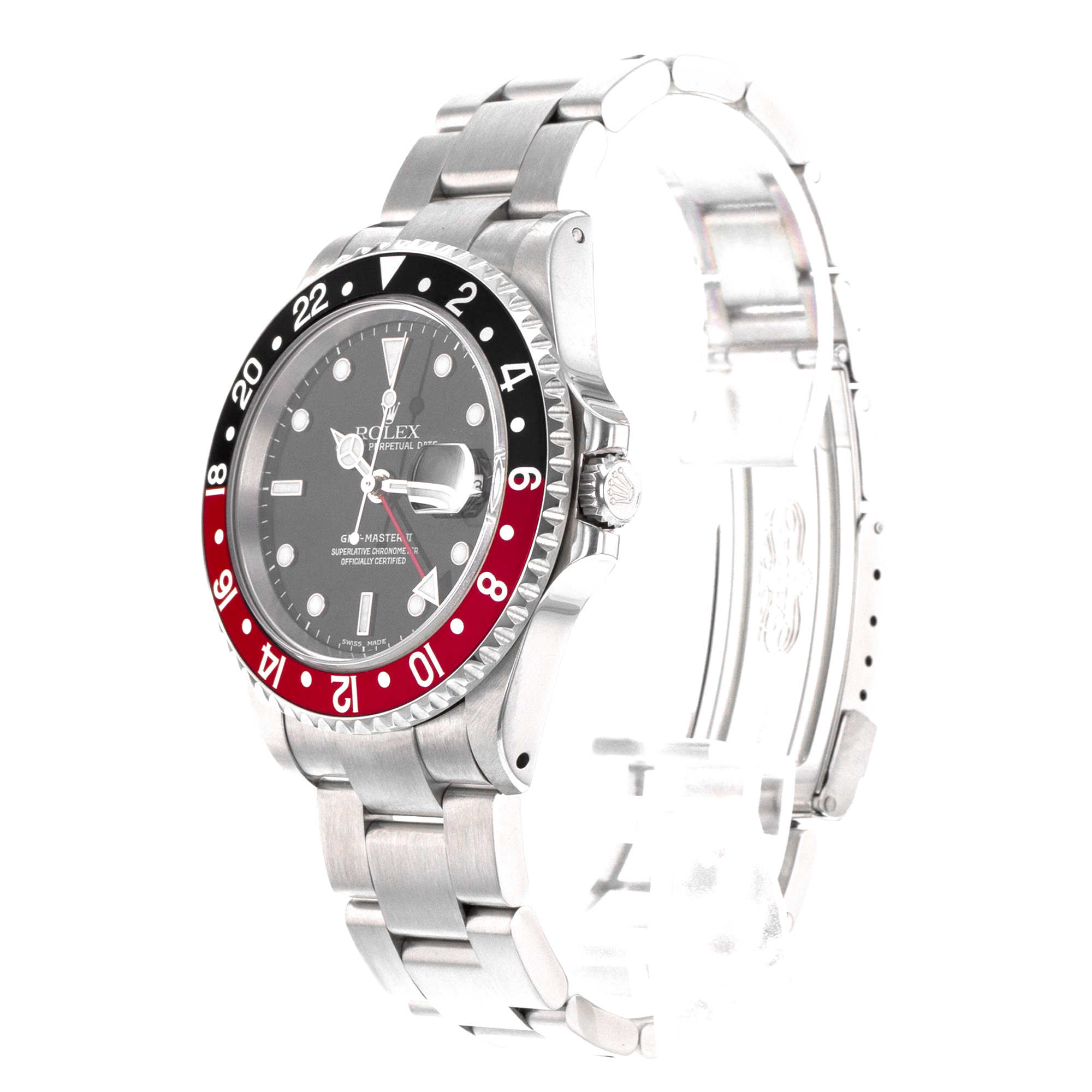 Rolex GMT-Master II 16710 40mm Coke Black Red Steel Oyster Mens Watch 1999 thumbnail 4