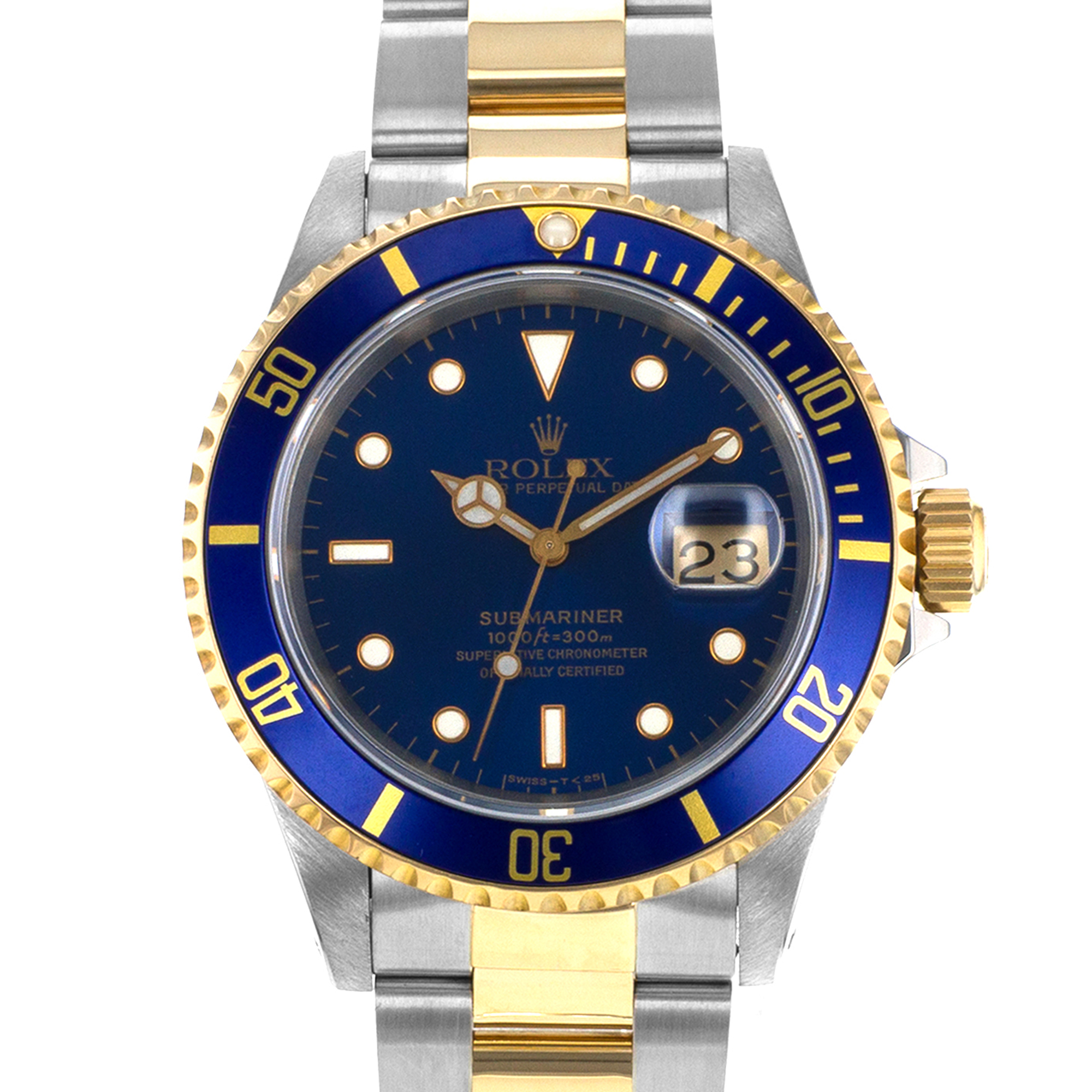 Rolex Submariner 16613 40mm Blue Steel Yellow Gold Oyster Diver Mens Watch 1994 thumbnail 1