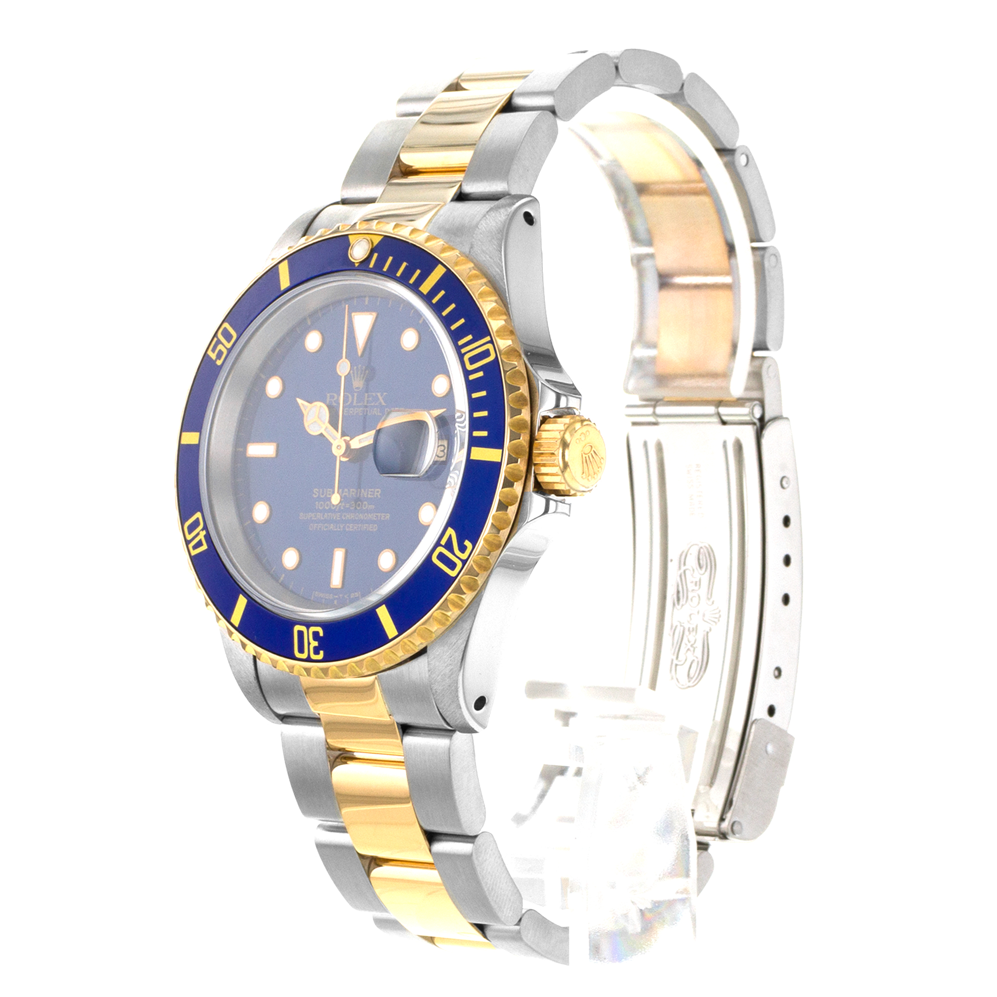 Rolex Submariner 16613 40mm Blue Steel Yellow Gold Oyster Diver Mens Watch 1994 thumbnail 5