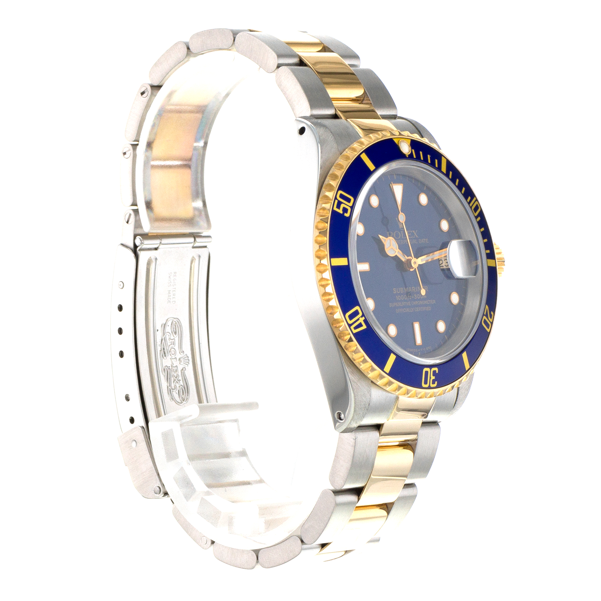 Rolex Submariner 16613 40mm Blue Steel Yellow Gold Oyster Diver Mens Watch 1994 thumbnail 8