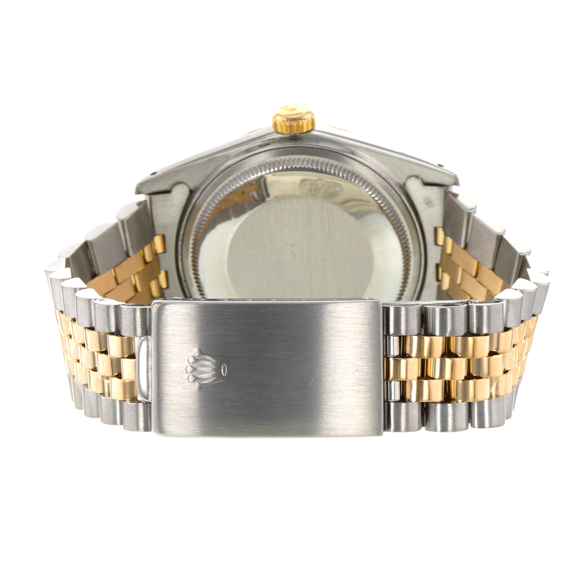 Rolex Datejust 36 16013 Vintage Black Roman Steel Yellow Gold Mens Watch 1987 thumbnail 10
