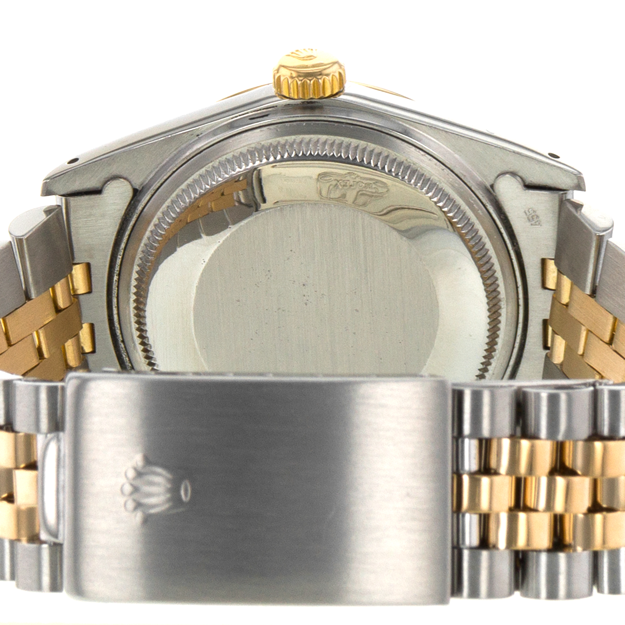 Rolex Datejust 36 16013 Vintage Black Roman Steel Yellow Gold Mens Watch 1987 thumbnail 9