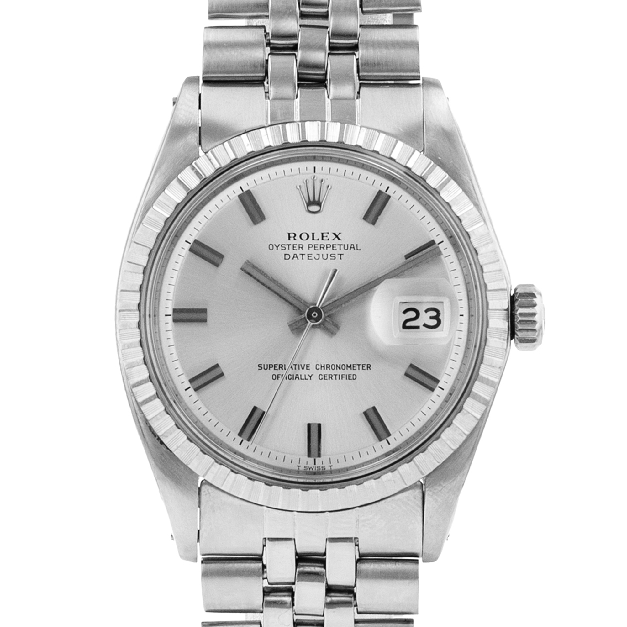 Rolex Datejust 36 1603 Silver Index Steel Fluted Jubilee Automatic Mens Watch thumbnail 1