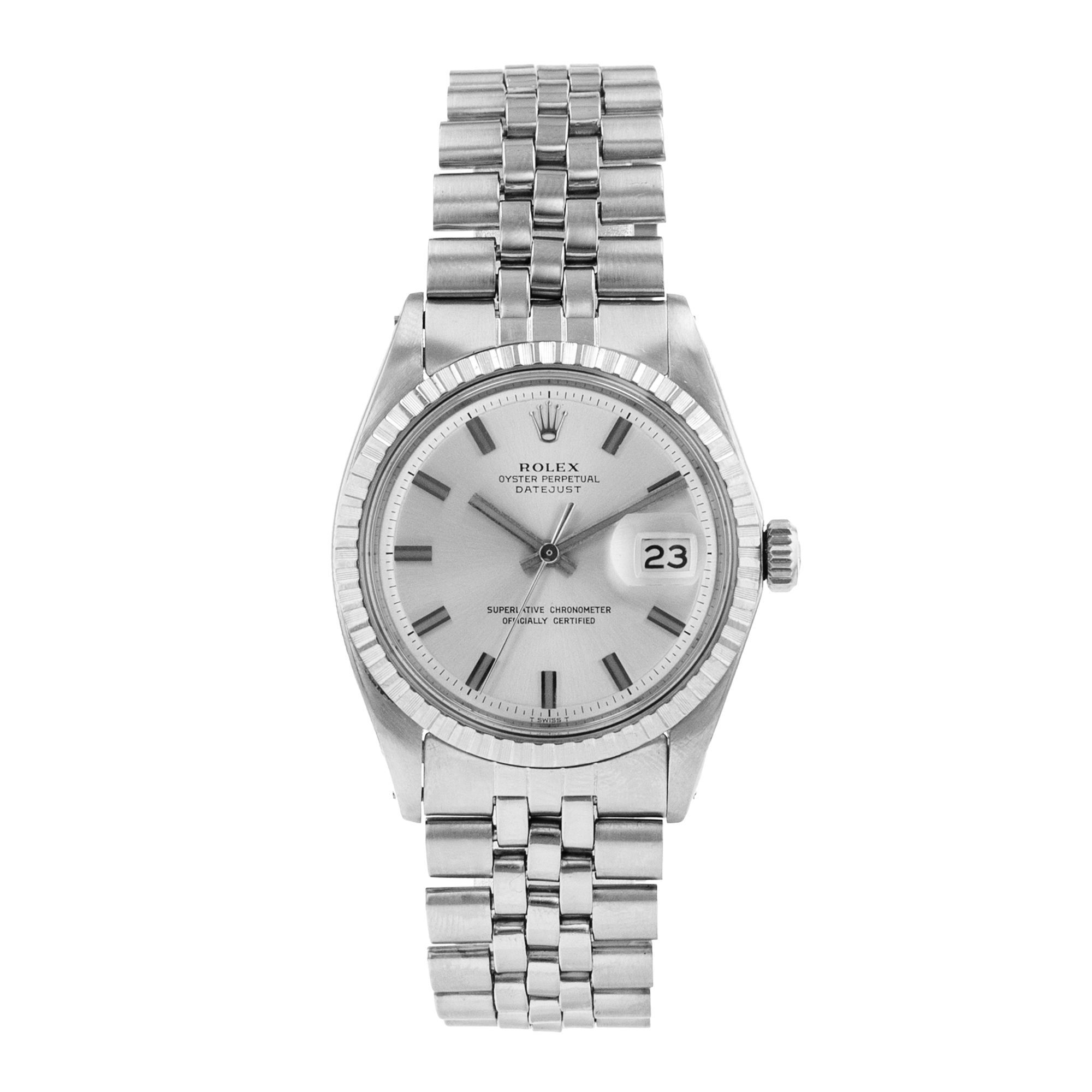 Rolex Datejust 36 1603 Silver Index Steel Fluted Jubilee Automatic Mens Watch thumbnail 2