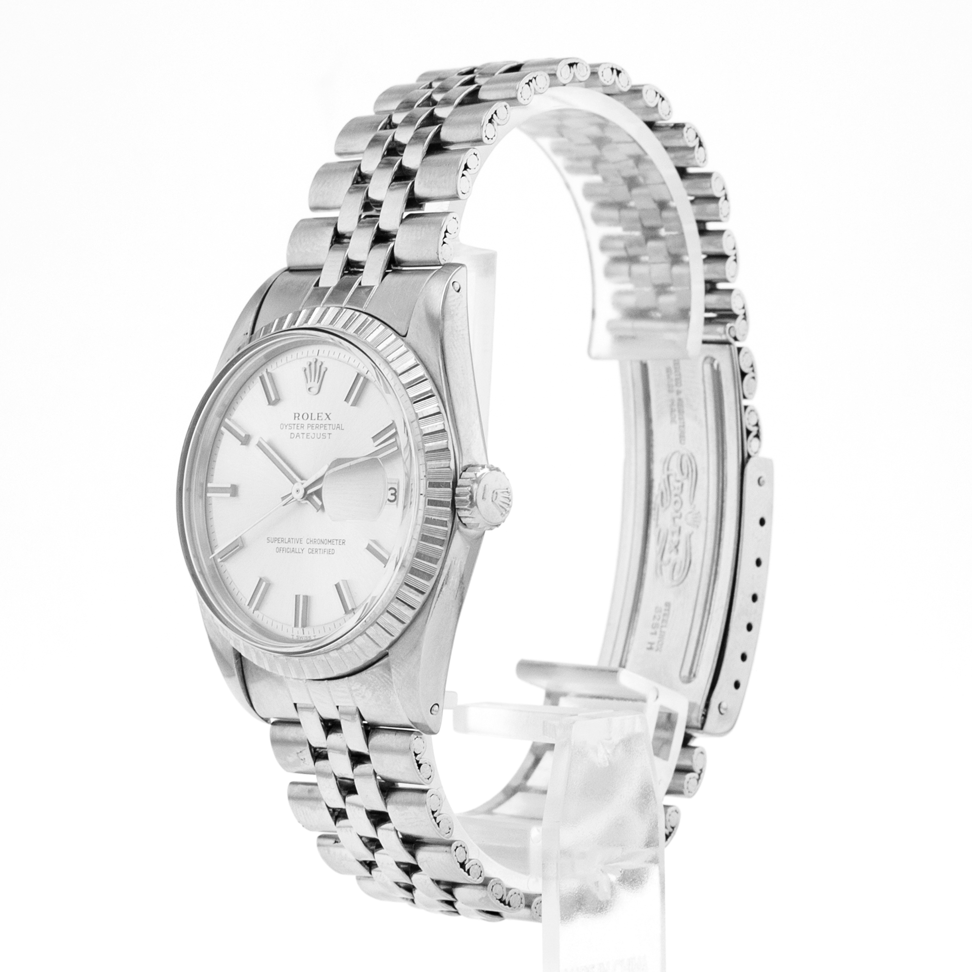 Rolex Datejust 36 1603 Silver Index Steel Fluted Jubilee Automatic Mens Watch thumbnail 4