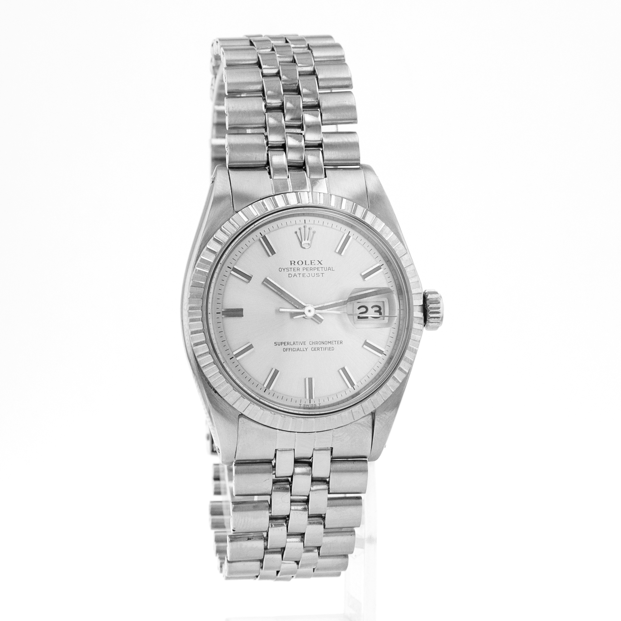 Rolex Datejust 36 1603 Silver Index Steel Fluted Jubilee Automatic Mens Watch thumbnail 8