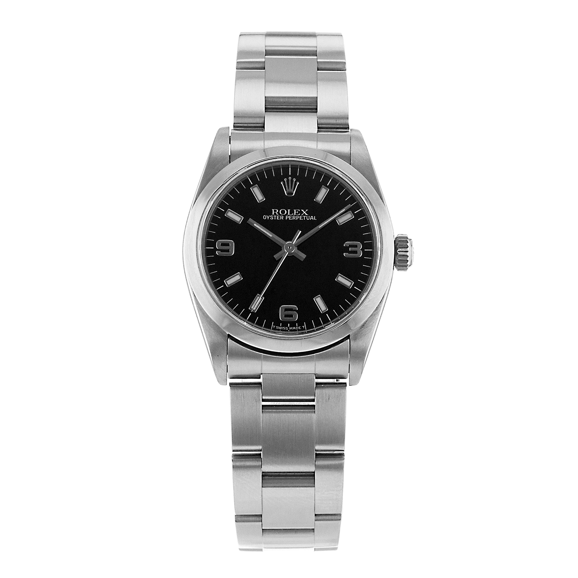 Rolex Oyster Perpetual 67480 Black Arabic Steel Oyster Automatic Mens Watch thumbnail 2