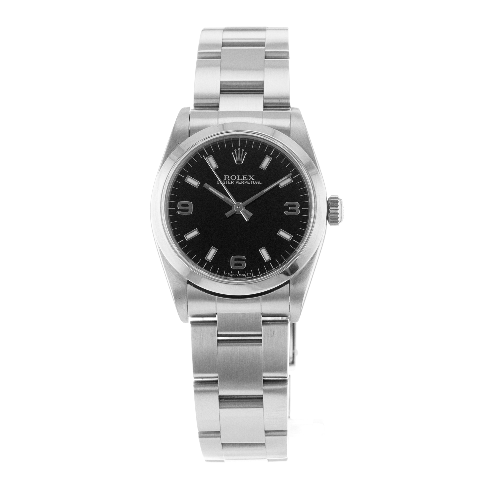 Rolex Oyster Perpetual 67480 Black Arabic Steel Oyster Automatic Mens Watch thumbnail 3