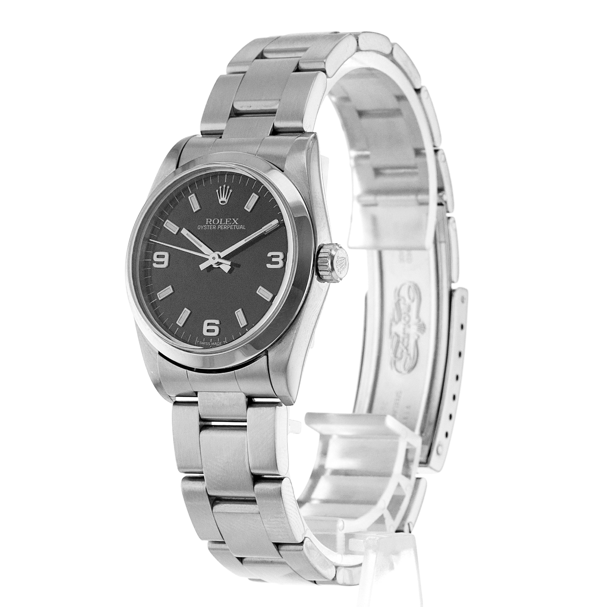 Rolex Oyster Perpetual 67480 Black Arabic Steel Oyster Automatic Mens Watch thumbnail 4
