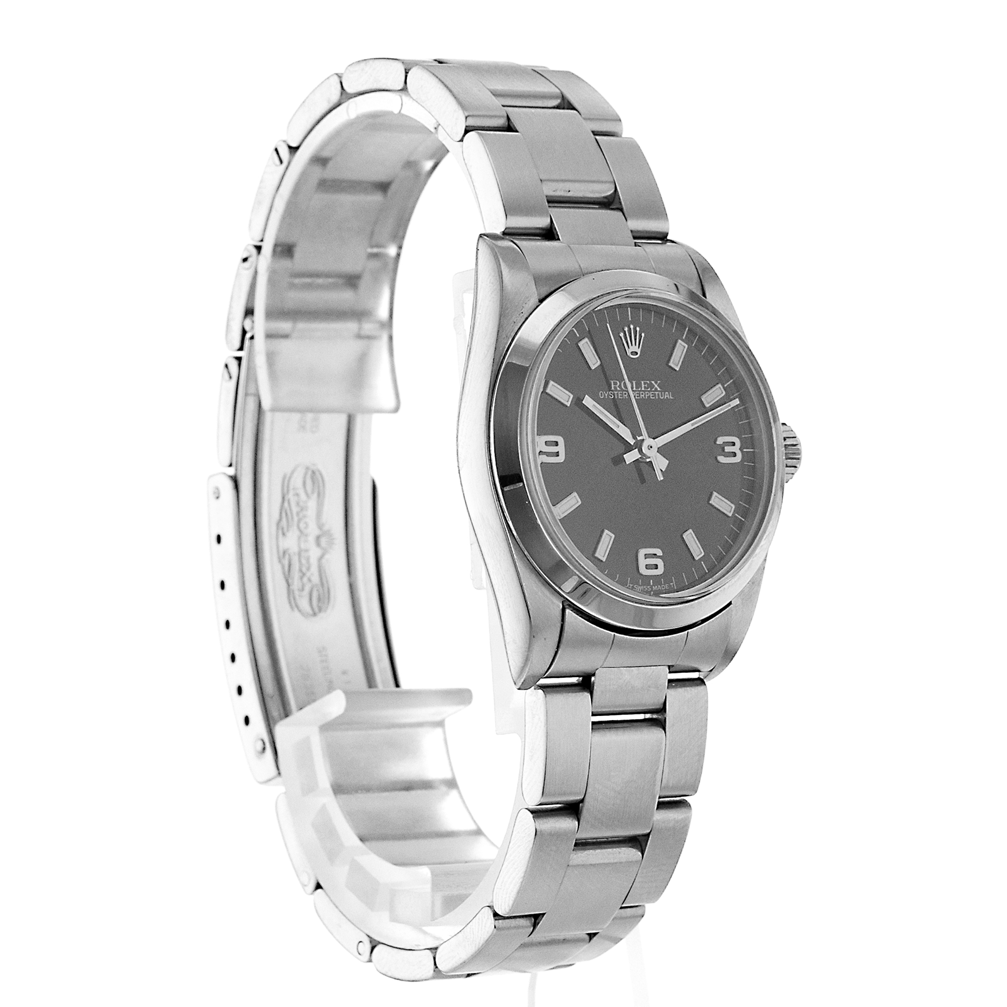 Rolex Oyster Perpetual 67480 Black Arabic Steel Oyster Automatic Mens Watch thumbnail 7