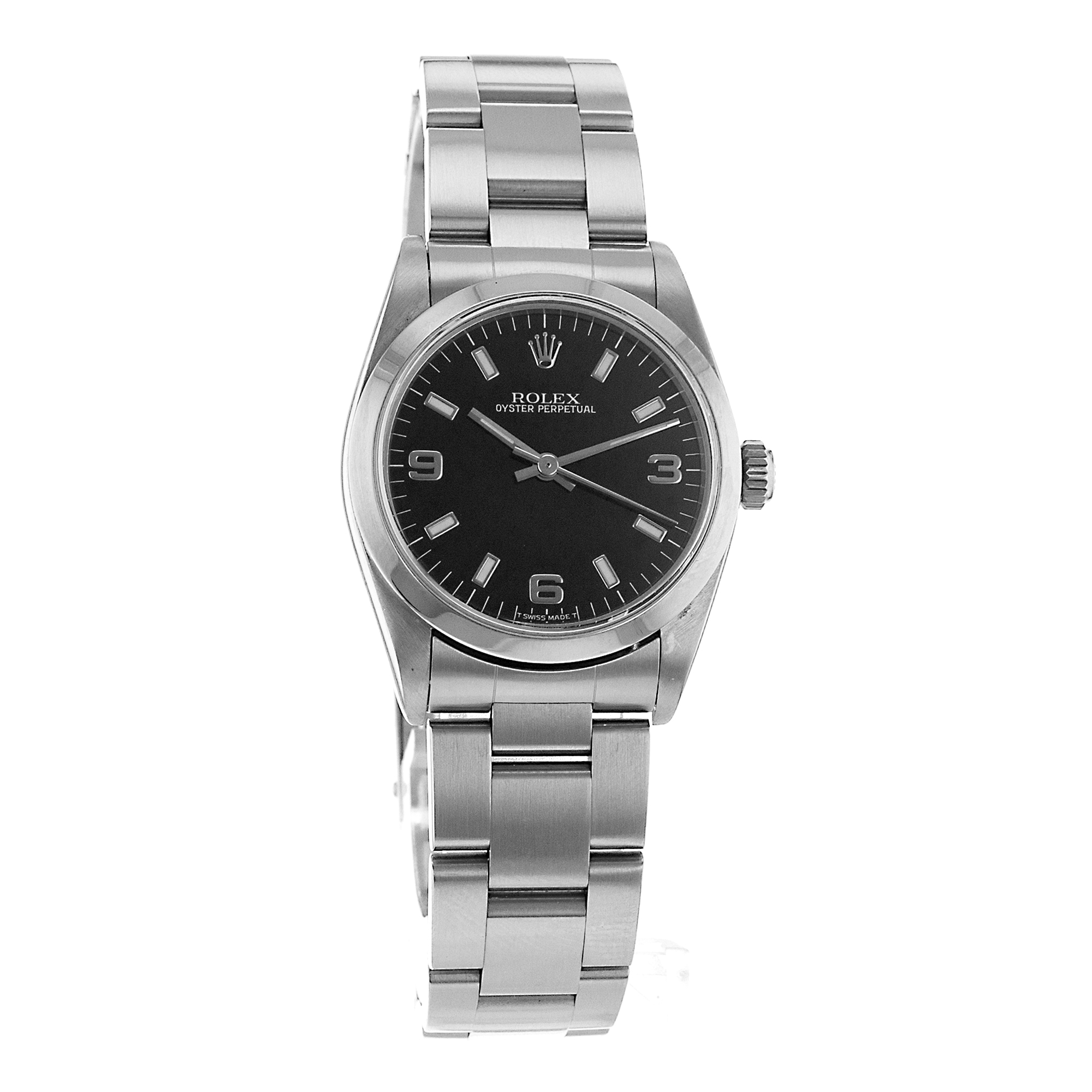 Rolex Oyster Perpetual 67480 Black Arabic Steel Oyster Automatic Mens Watch thumbnail 8