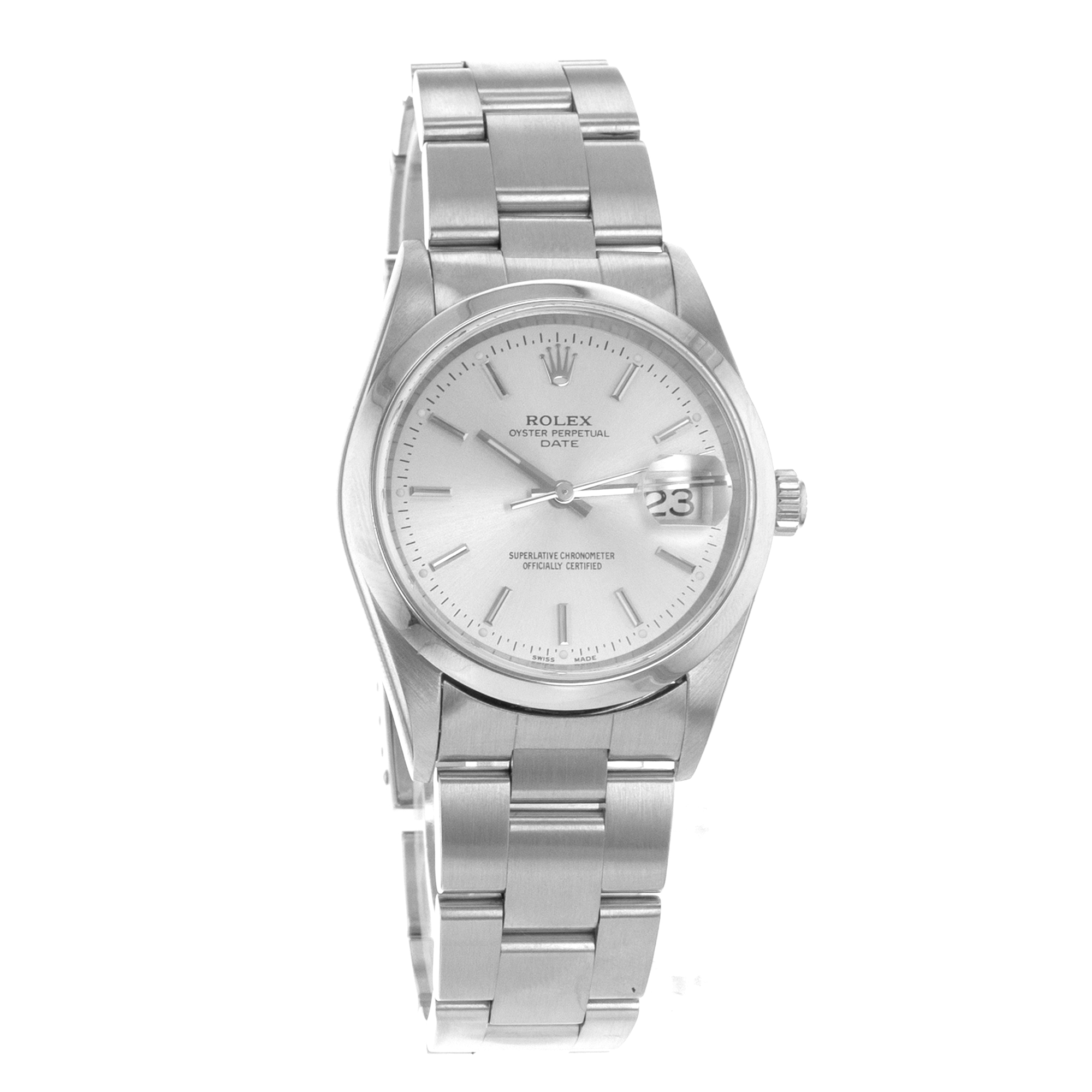 Rolex Oyster Perpetual Date 15200 34mm Silver Index Steel Oyster Mens Watch thumbnail 9