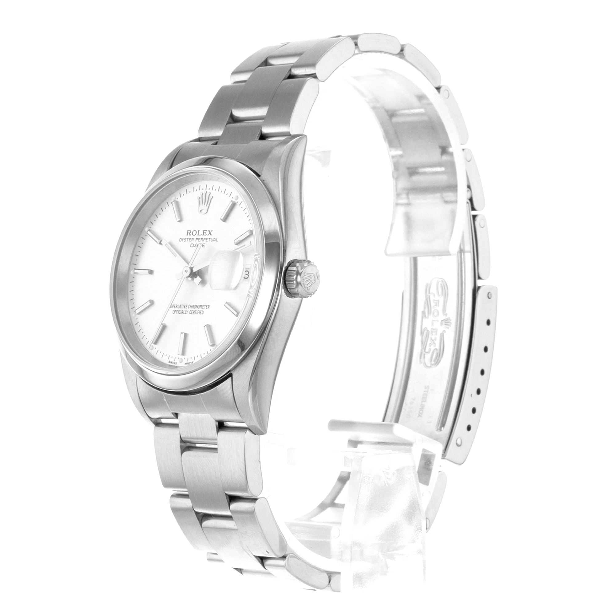 Rolex Oyster Perpetual Date 15200 34mm Silver Index Steel Oyster Mens Watch thumbnail 5