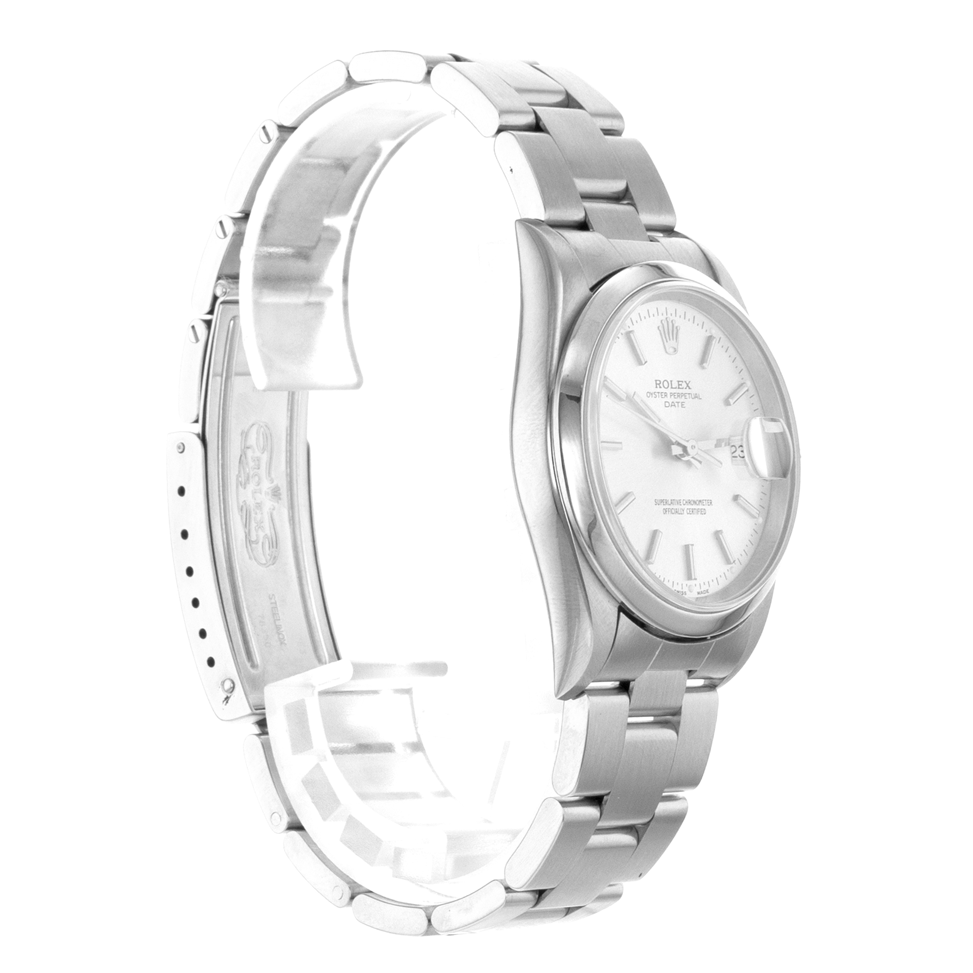 Rolex Oyster Perpetual Date 15200 34mm Silver Index Steel Oyster Mens Watch thumbnail 8