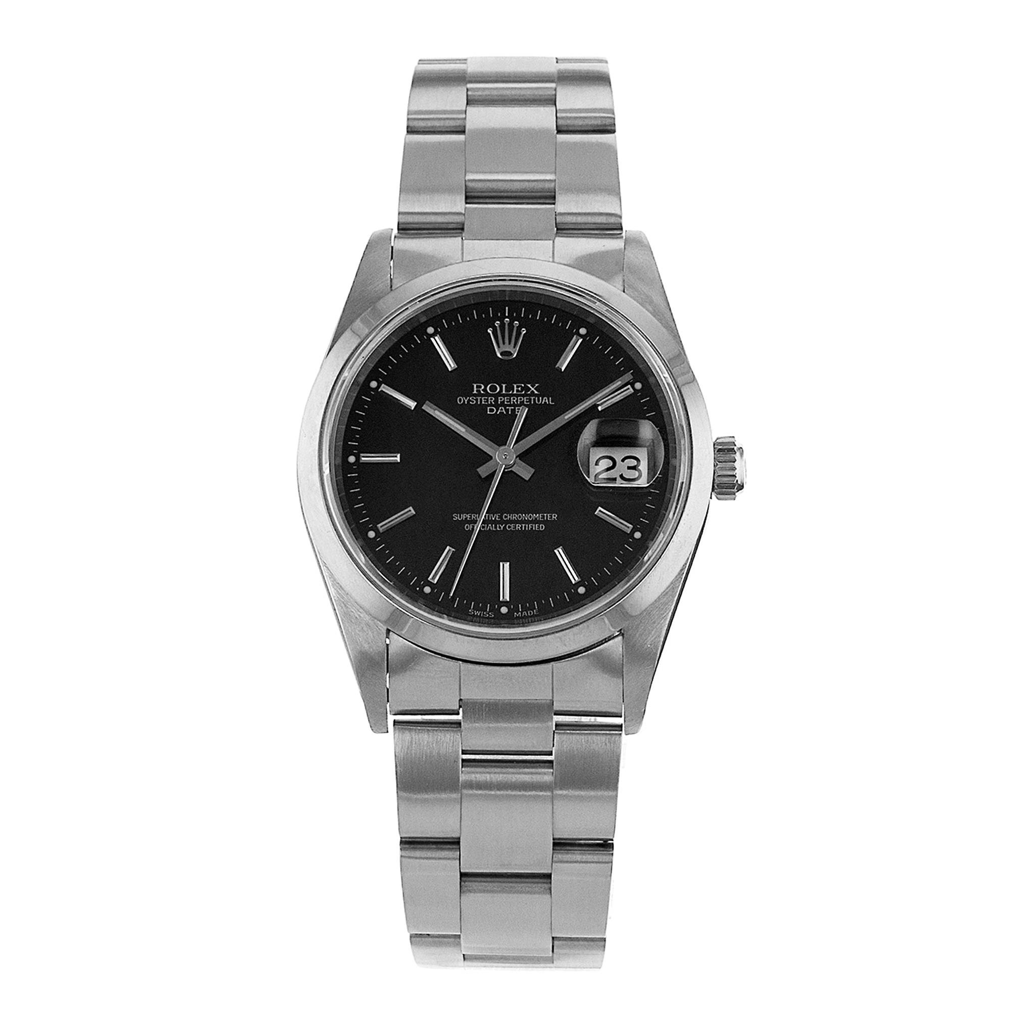 Rolex Date 15200 34mm Black Index Steel Oyster Automatic Mens Watch thumbnail 2