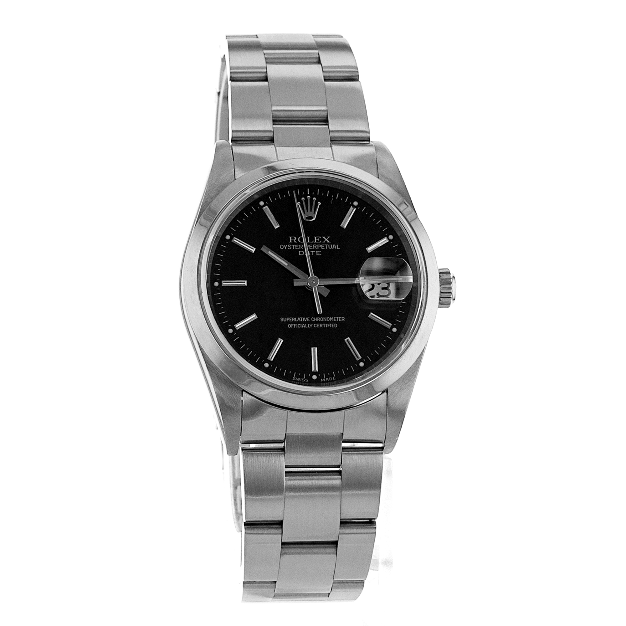 Rolex Date 15200 34mm Black Index Steel Oyster Automatic Mens Watch thumbnail 8