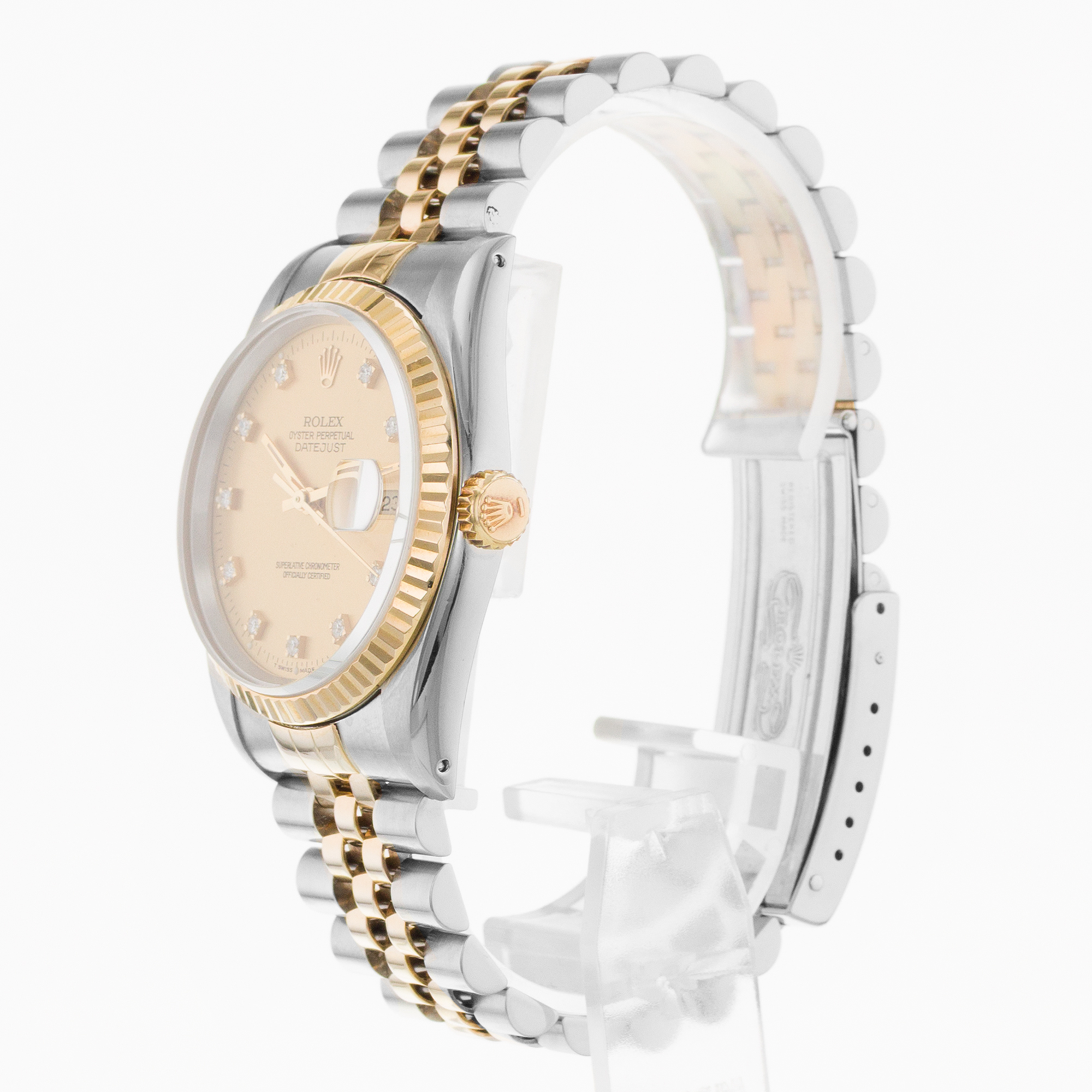 Rolex Datejust 36 16233 Facatory Yellow Diamond Steel Gold Mens Watch 1993 thumbnail 4