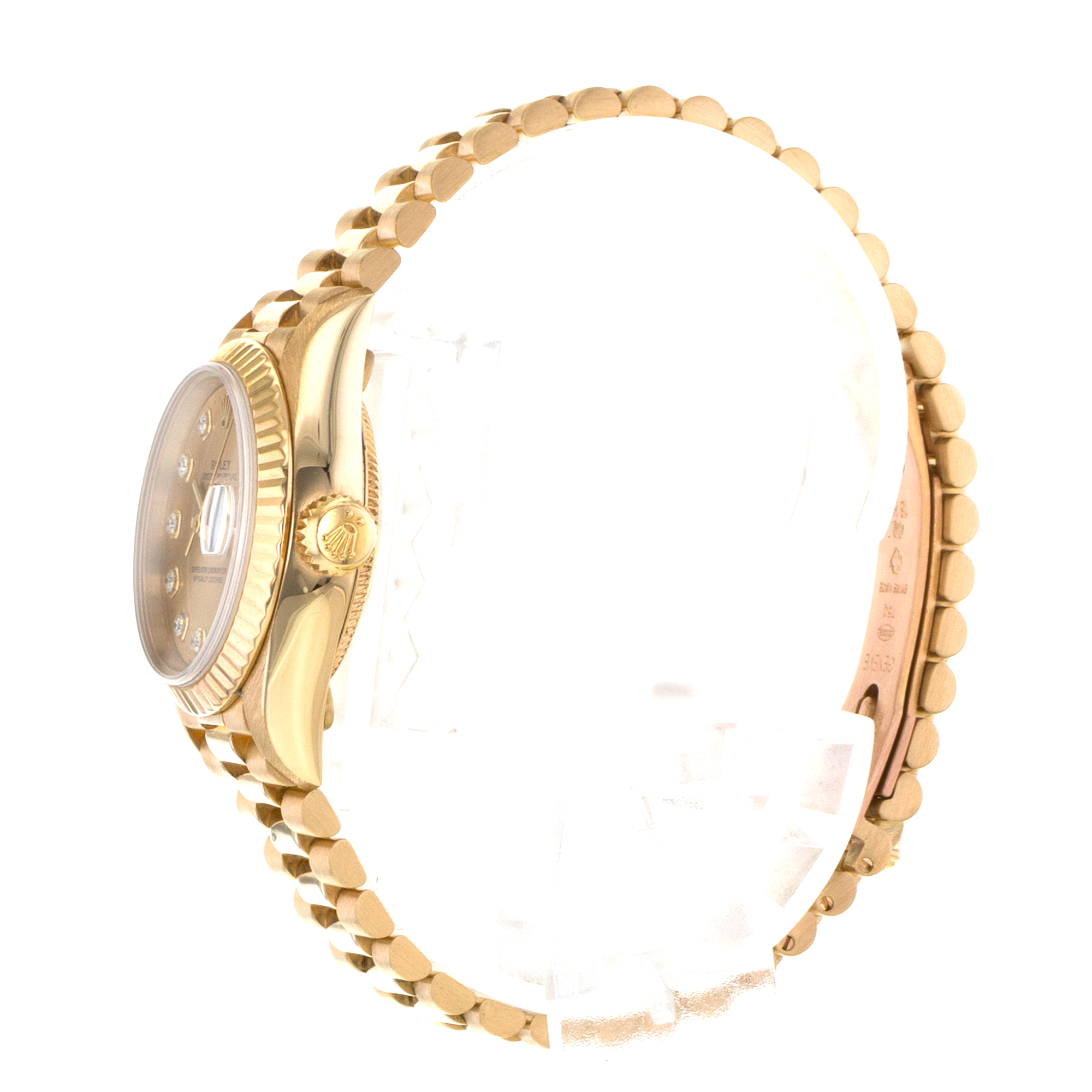 Rolex Datejust 69178 26mm Big Factory Diamond President Yellow Gold Ladies Watch thumbnail 5