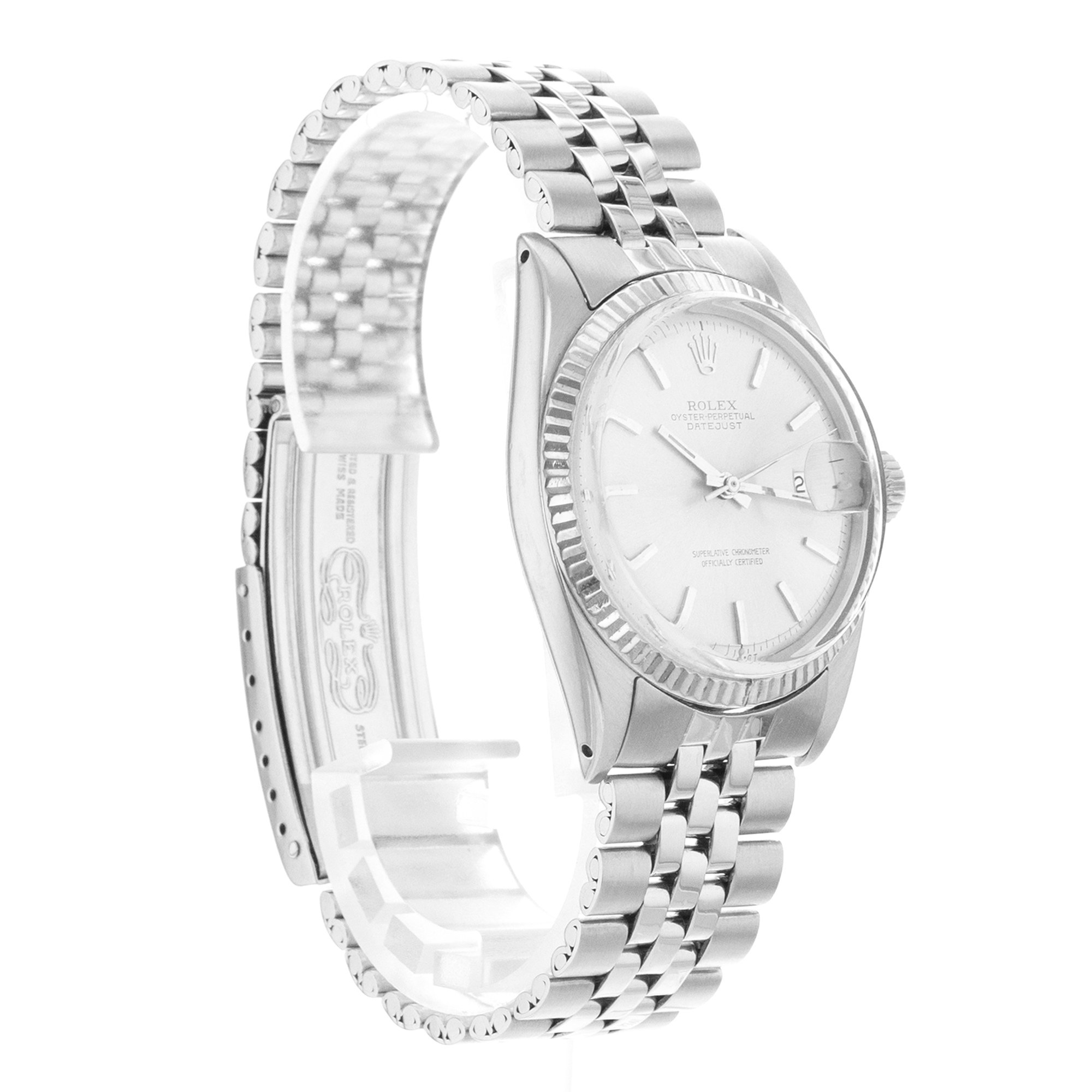 Rolex Datejust 36 1601 Silver Index Vintage Steel White Gold Mens Watch 1967 thumbnail 7