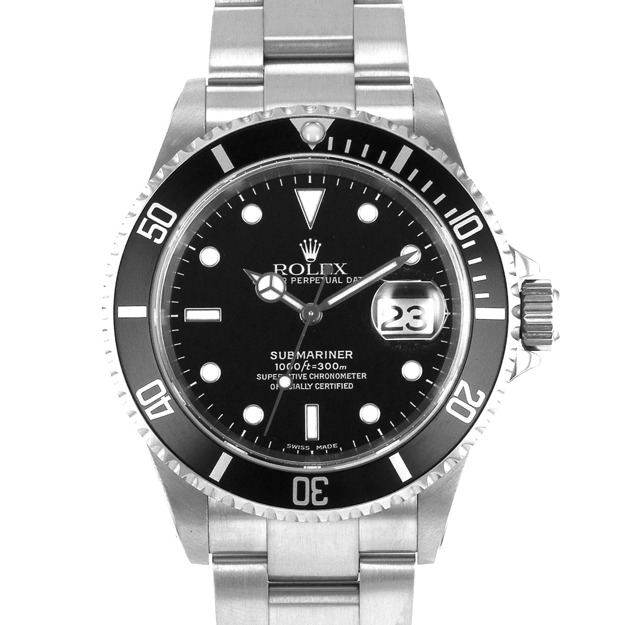 Rolex Submariner 16610 40mm Black Diver Stainless Steel Oyster Mens Watch 2002 thumbnail 1