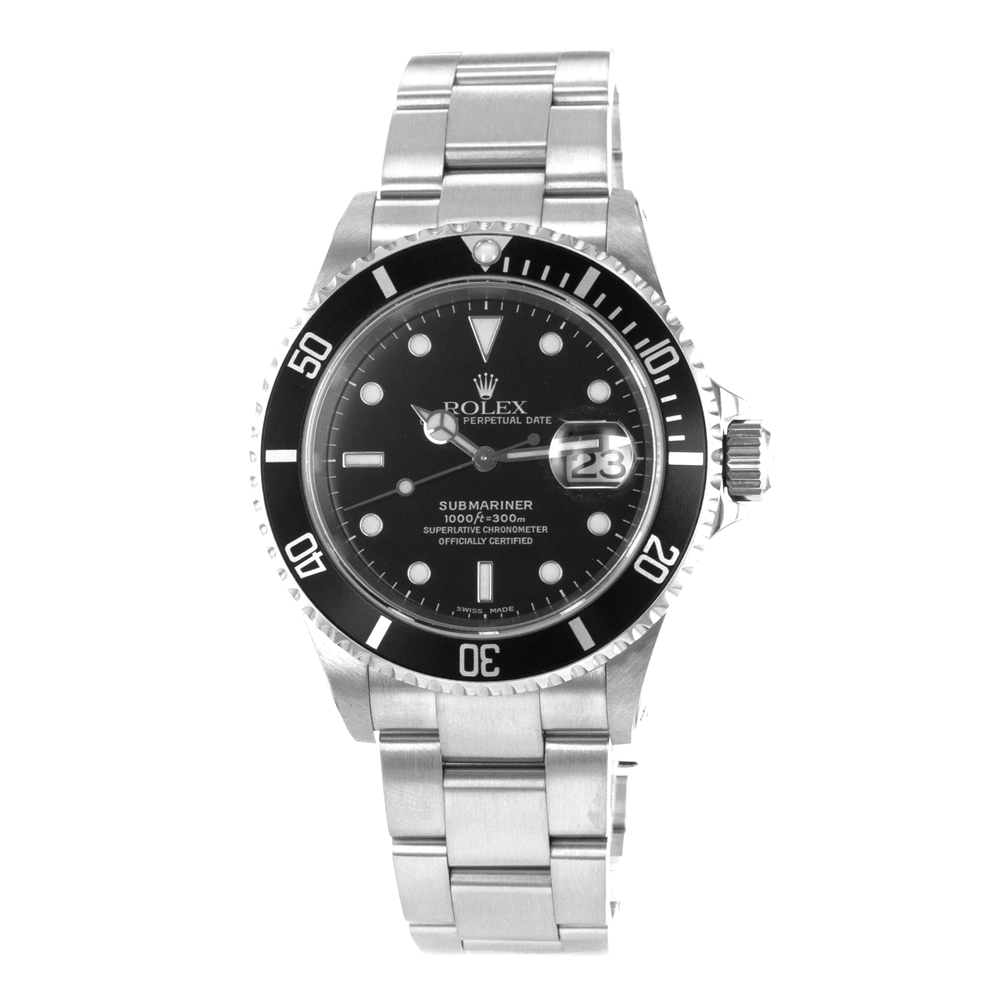 Rolex Submariner 16610 40mm Black Diver Stainless Steel Oyster Mens Watch 2002 thumbnail 4
