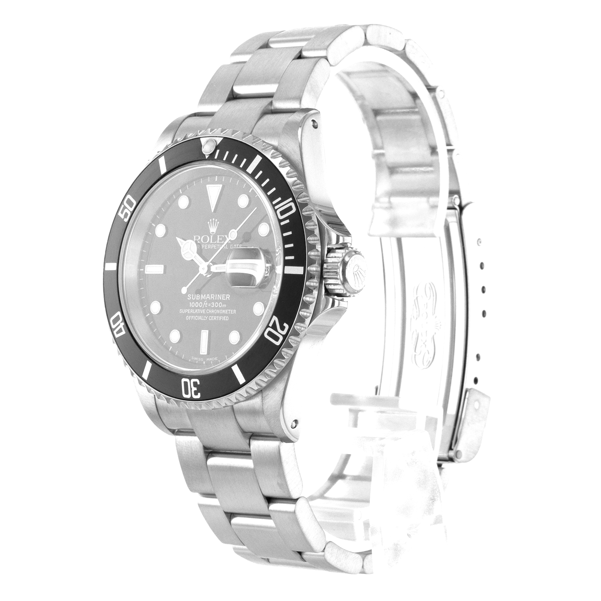 Rolex Submariner 16610 40mm Black Diver Stainless Steel Oyster Mens Watch 2002 thumbnail 5