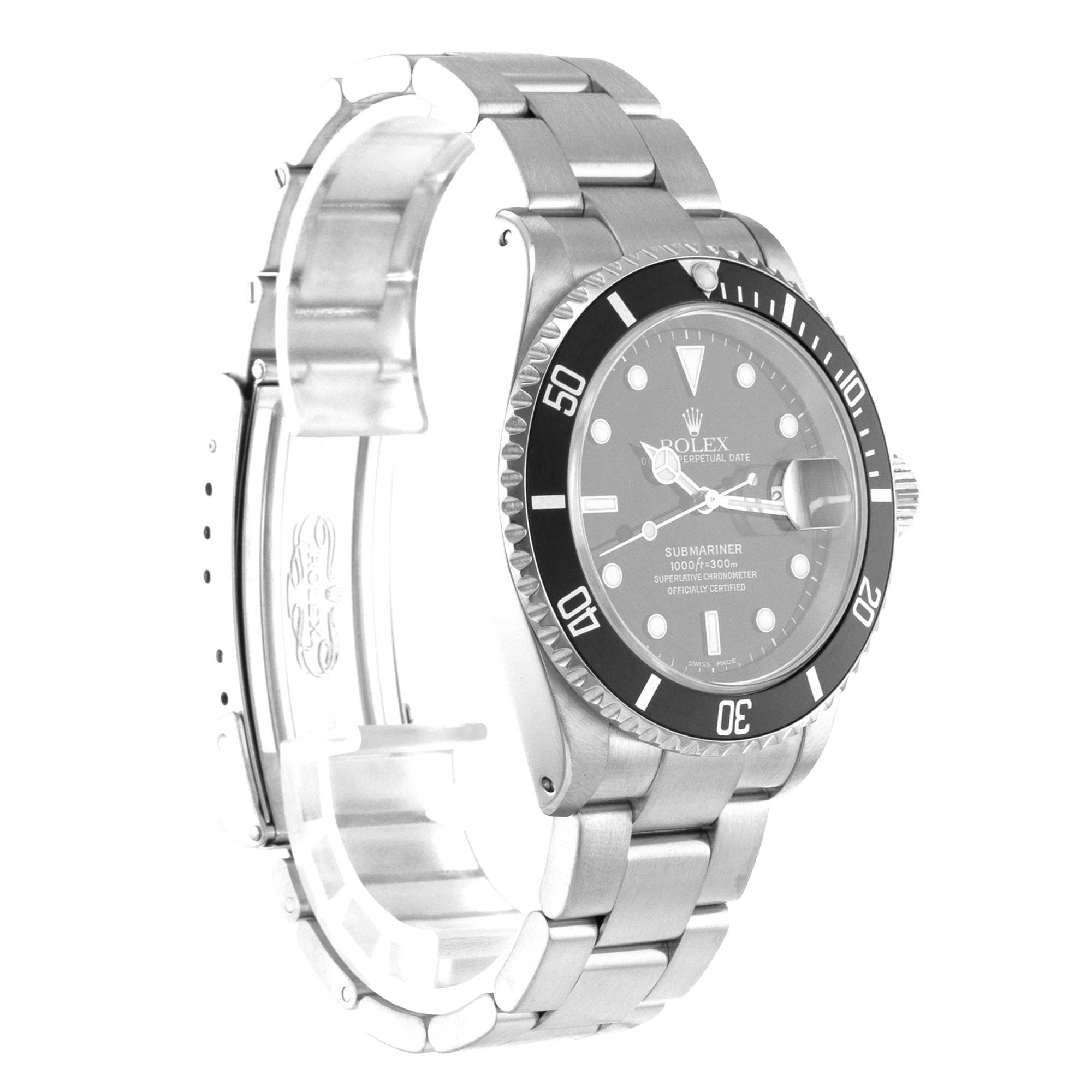 Rolex Submariner 16610 40mm Black Diver Stainless Steel Oyster Mens Watch 2002 thumbnail 8