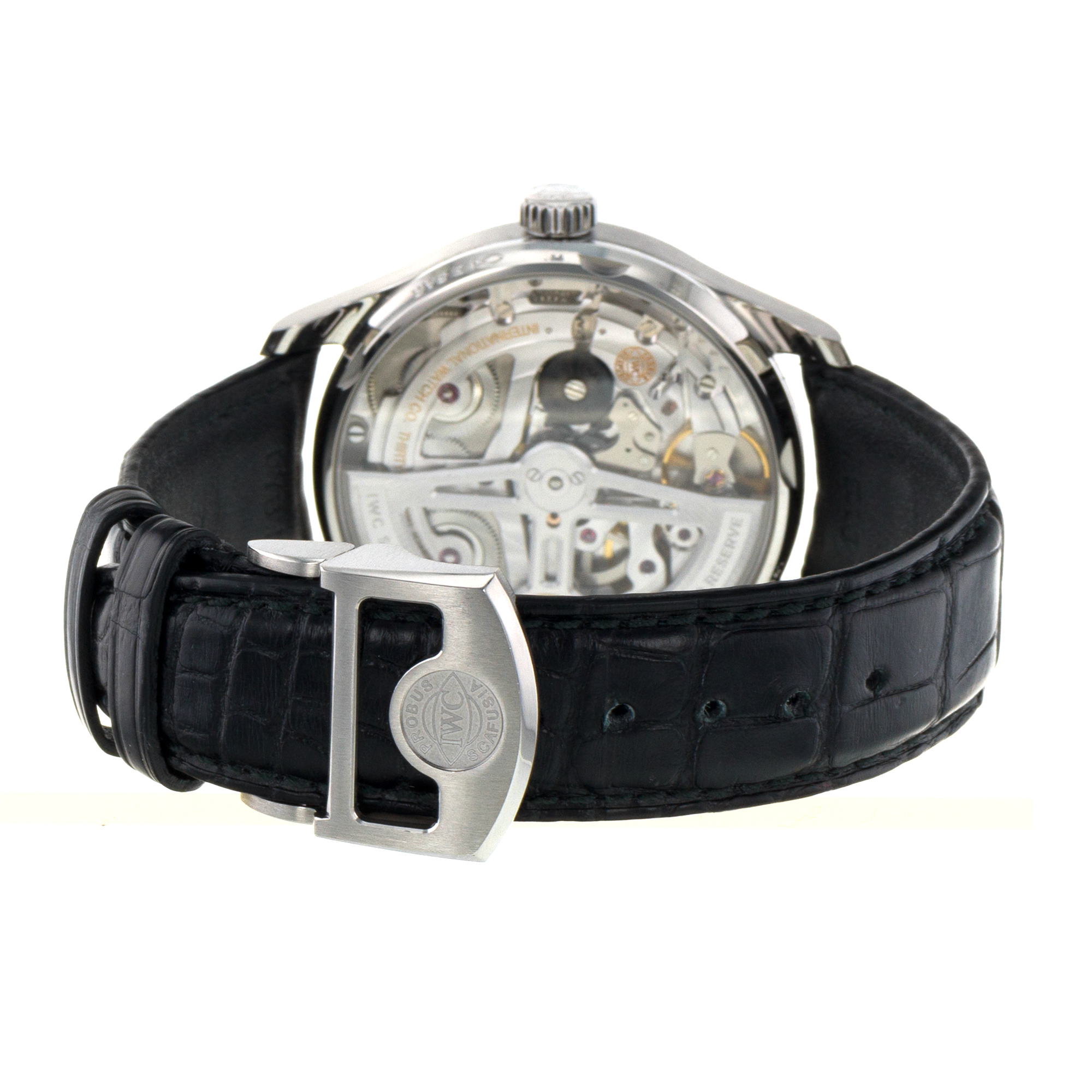IWC Portuguese IW500710 7 Days 42mm Blue Steel Leather Automatic Mens Watch thumbnail 10