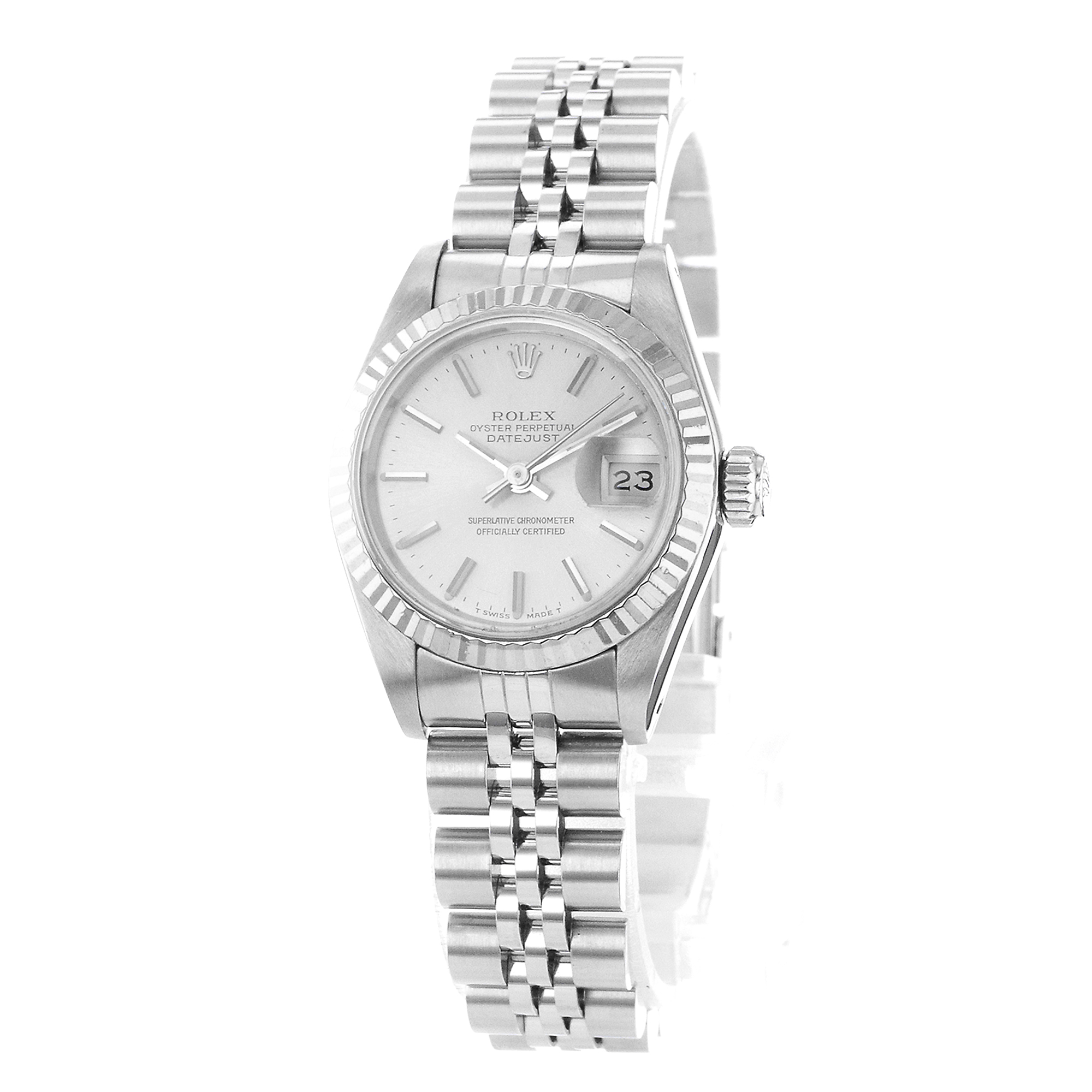 Rolex Datejust 26 69174 Silver Index Steel Jubilee White Gold Ladies Watch thumbnail 3