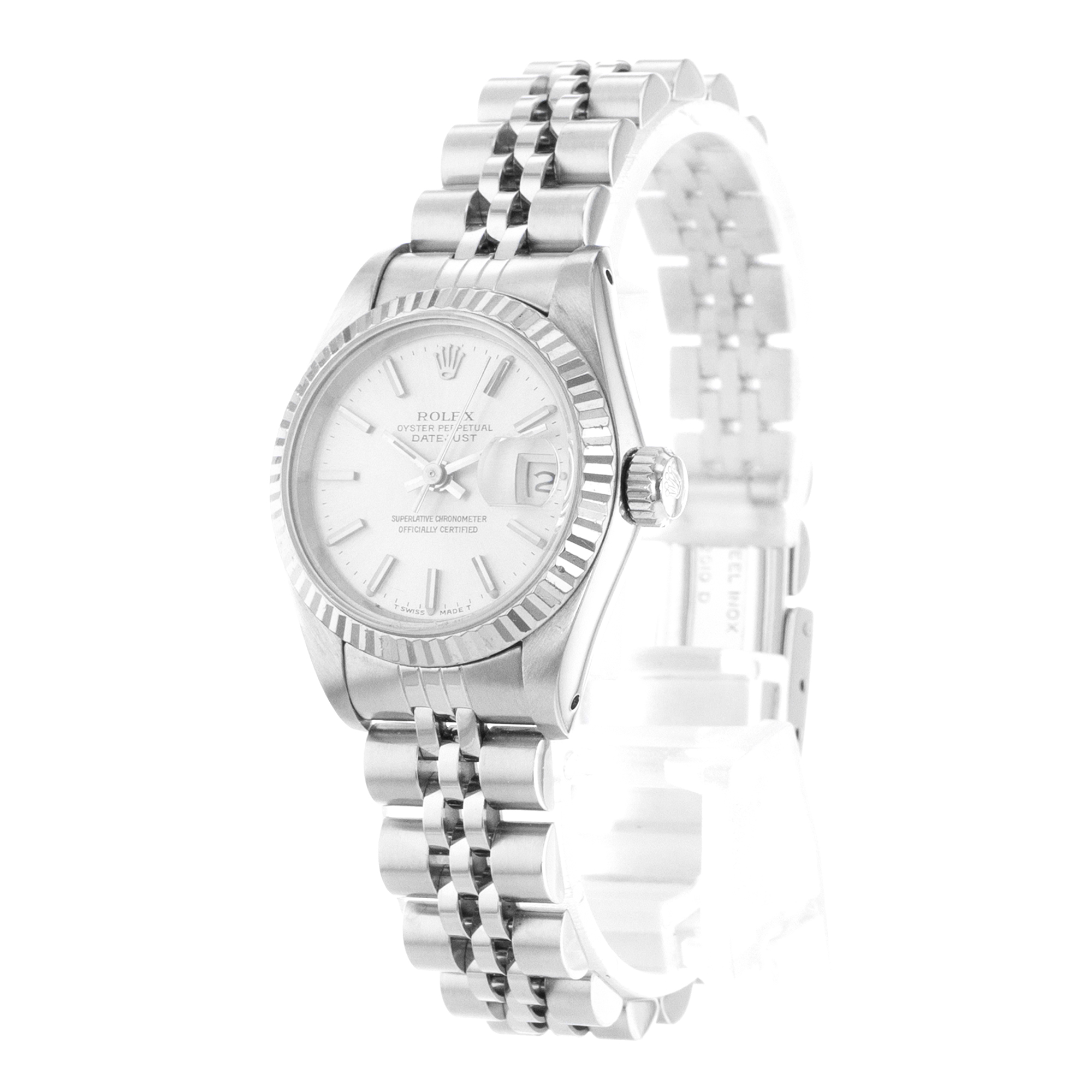 Rolex Datejust 26 69174 Silver Index Steel Jubilee White Gold Ladies Watch thumbnail 4