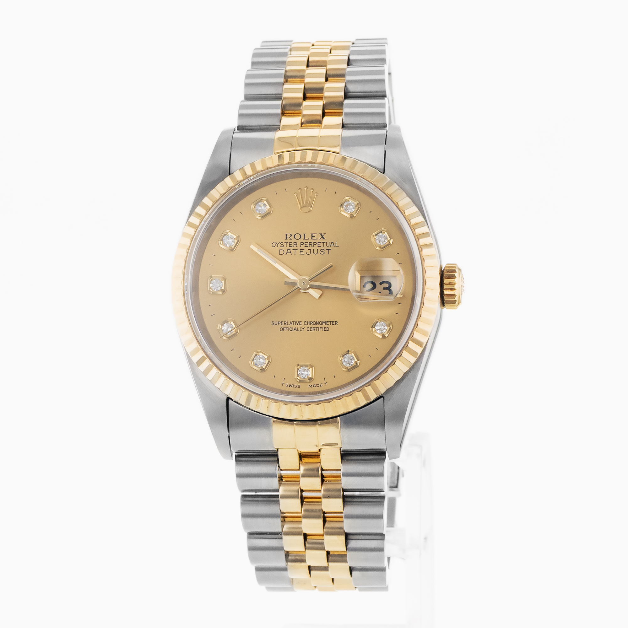 Rolex Datejust 36 16233 Factory Yellow Gold Steel Gold Jubilee Mens Watch thumbnail 3