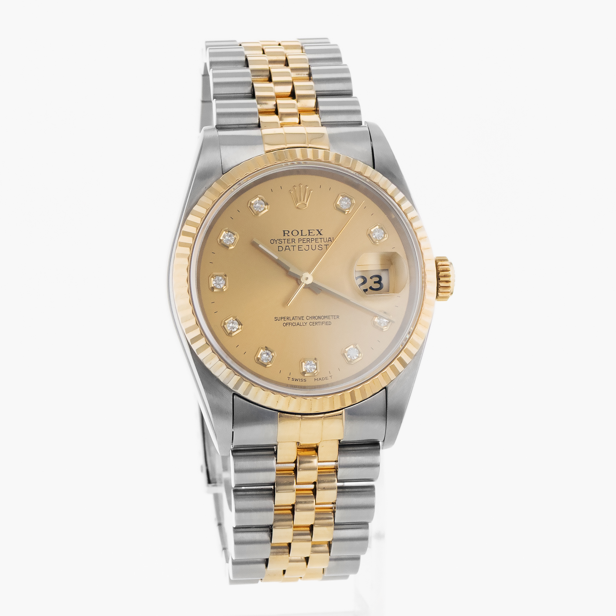 Rolex Datejust 36 16233 Factory Yellow Gold Steel Gold Jubilee Mens Watch thumbnail 8