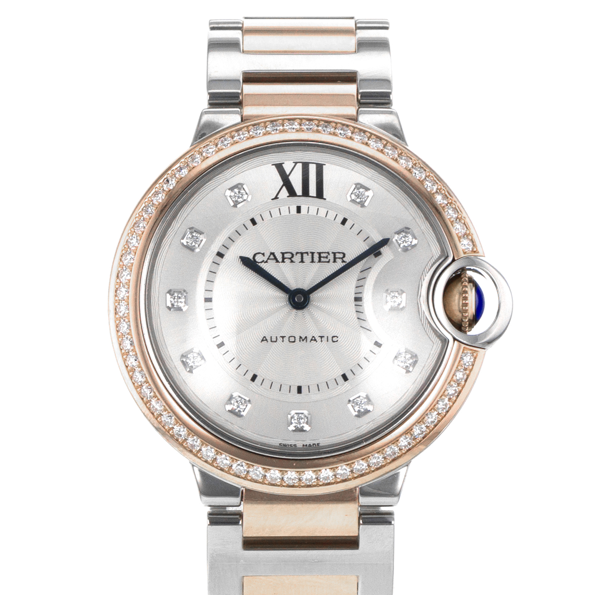 Cartier Ballon Bleu 36 W3BB0004 3754 Factory Diamonds Rose Gold Ladies Watch thumbnail 1