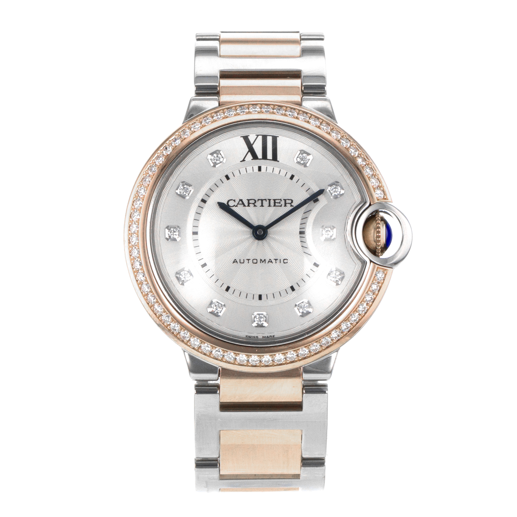 Cartier Ballon Bleu 36 W3BB0004 3754 Factory Diamonds Rose Gold Ladies Watch thumbnail 2