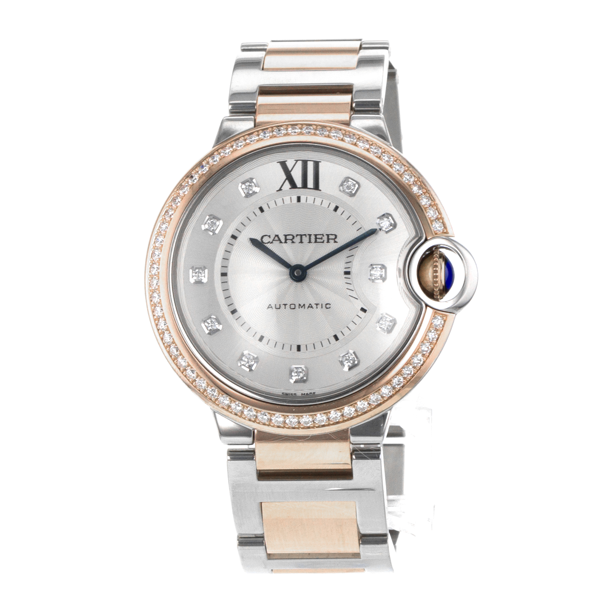 Cartier Ballon Bleu 36 W3BB0004 3754 Factory Diamonds Rose Gold Ladies Watch thumbnail 3